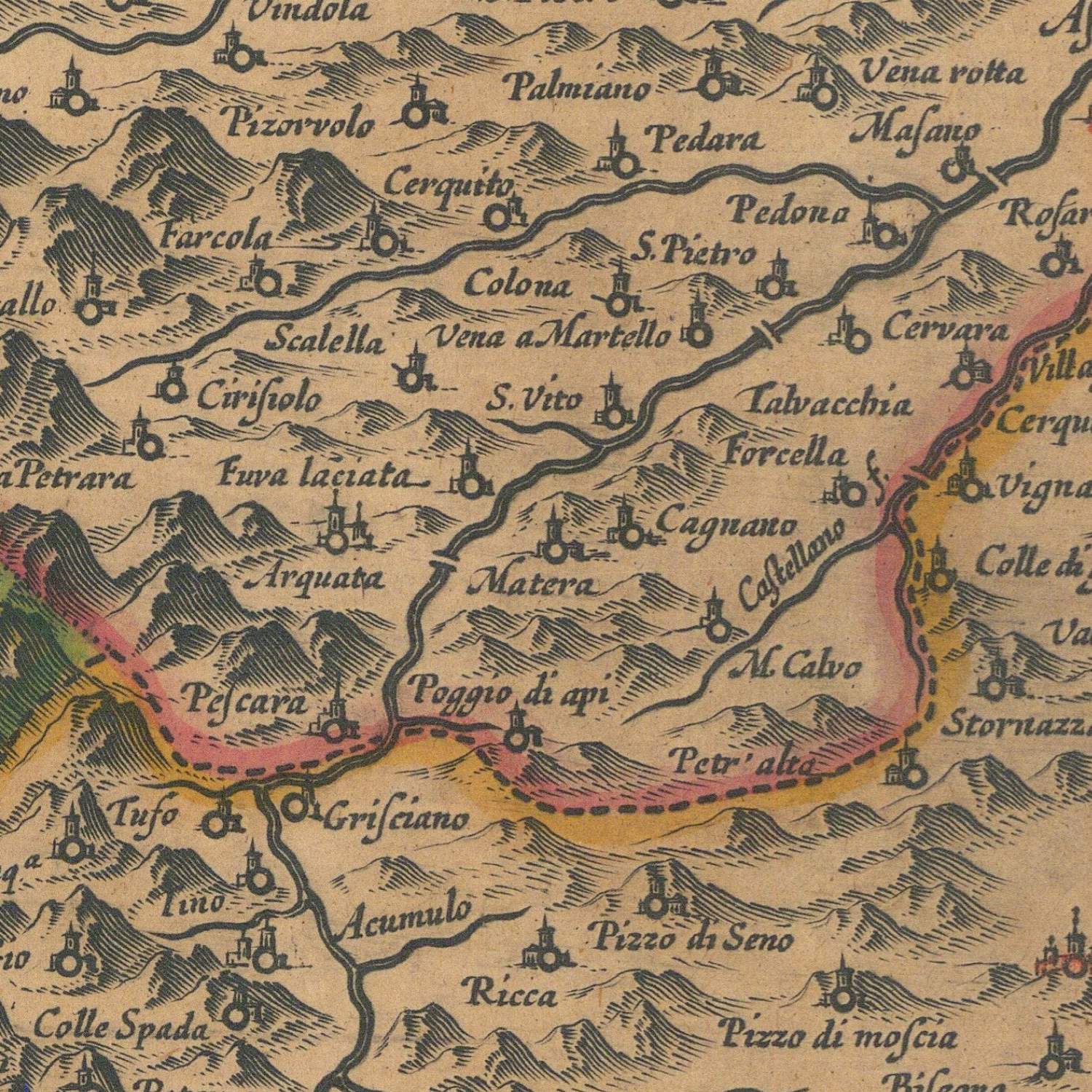 detail of the map from the centre left
