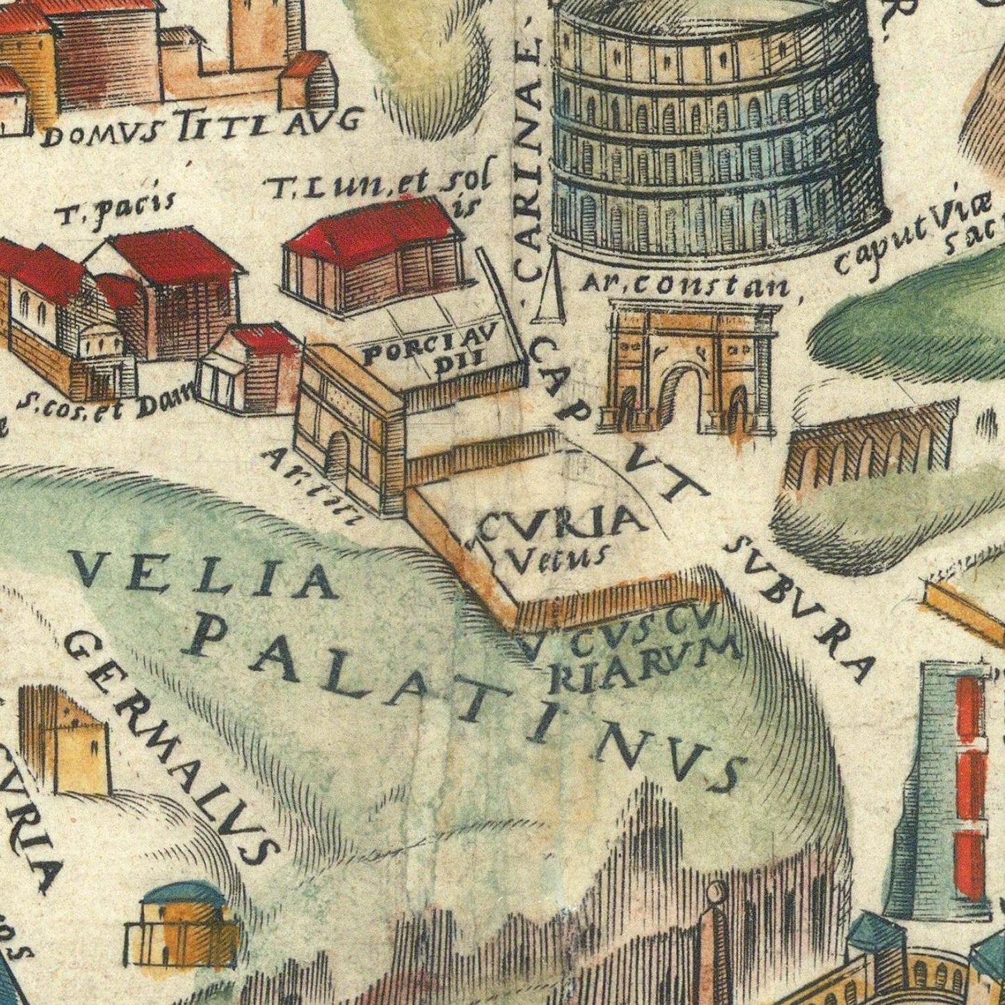 detail of the map from the centre 
