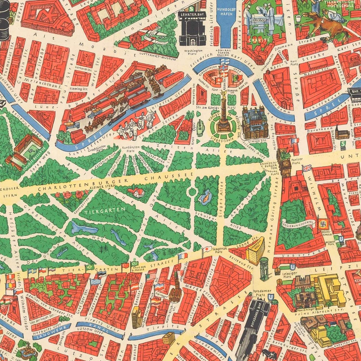 detail of the map from the centre 
