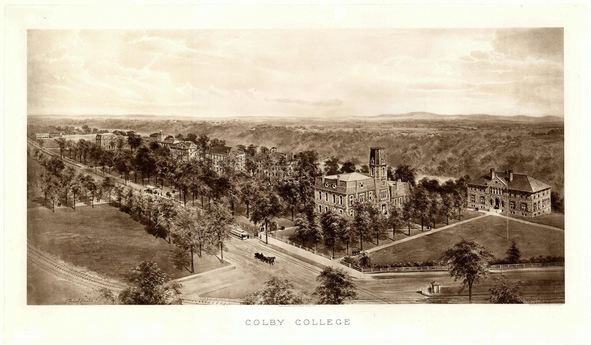 Richard Rummel Richard Rummel, bird's eye view of Colby College, 1909 – PrintsXXL