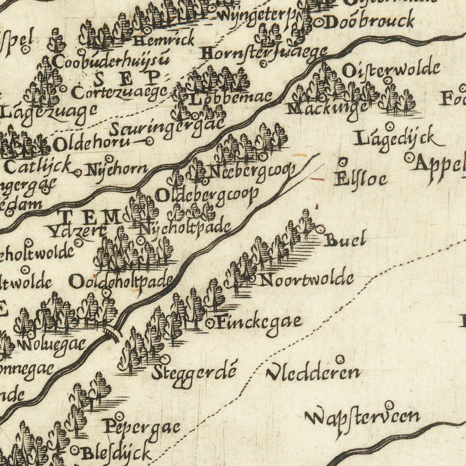 detail of the map from the centre 
