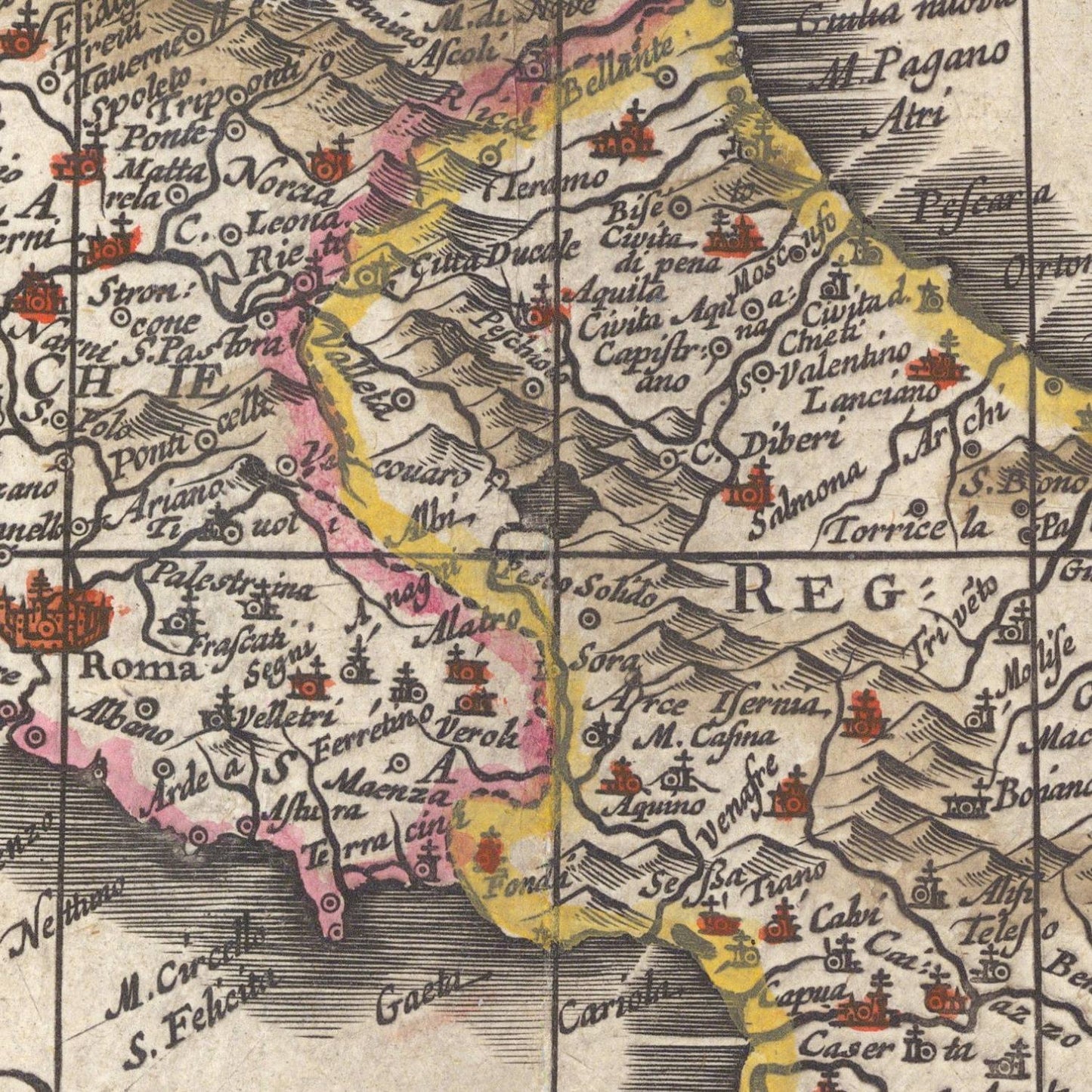 detail of the map from the centre 

