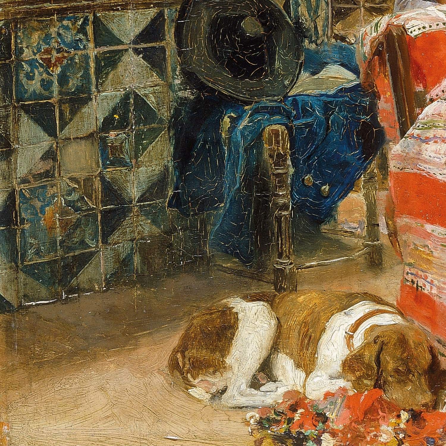 detail of the fine art reproduction from the bottom left corner
