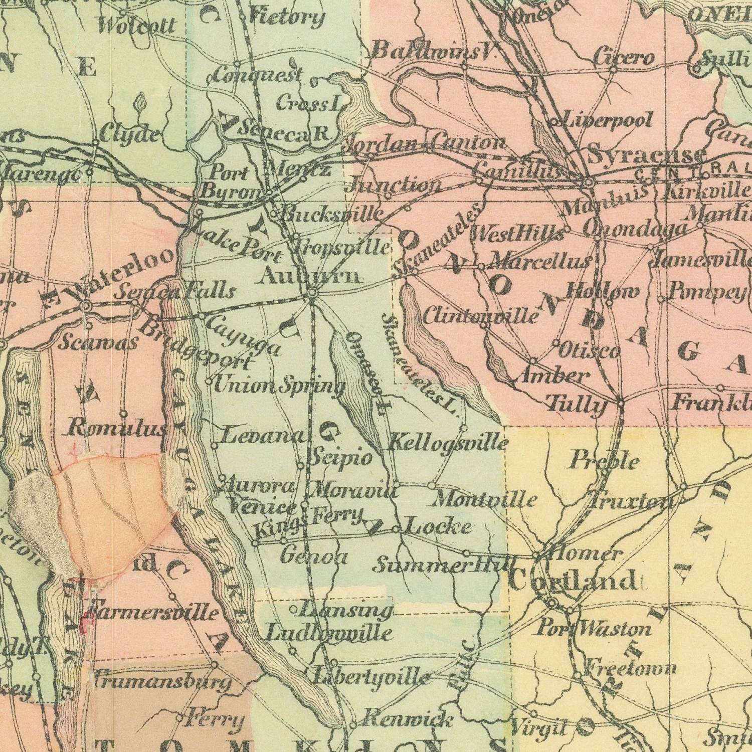 detail of the map from the centre 
