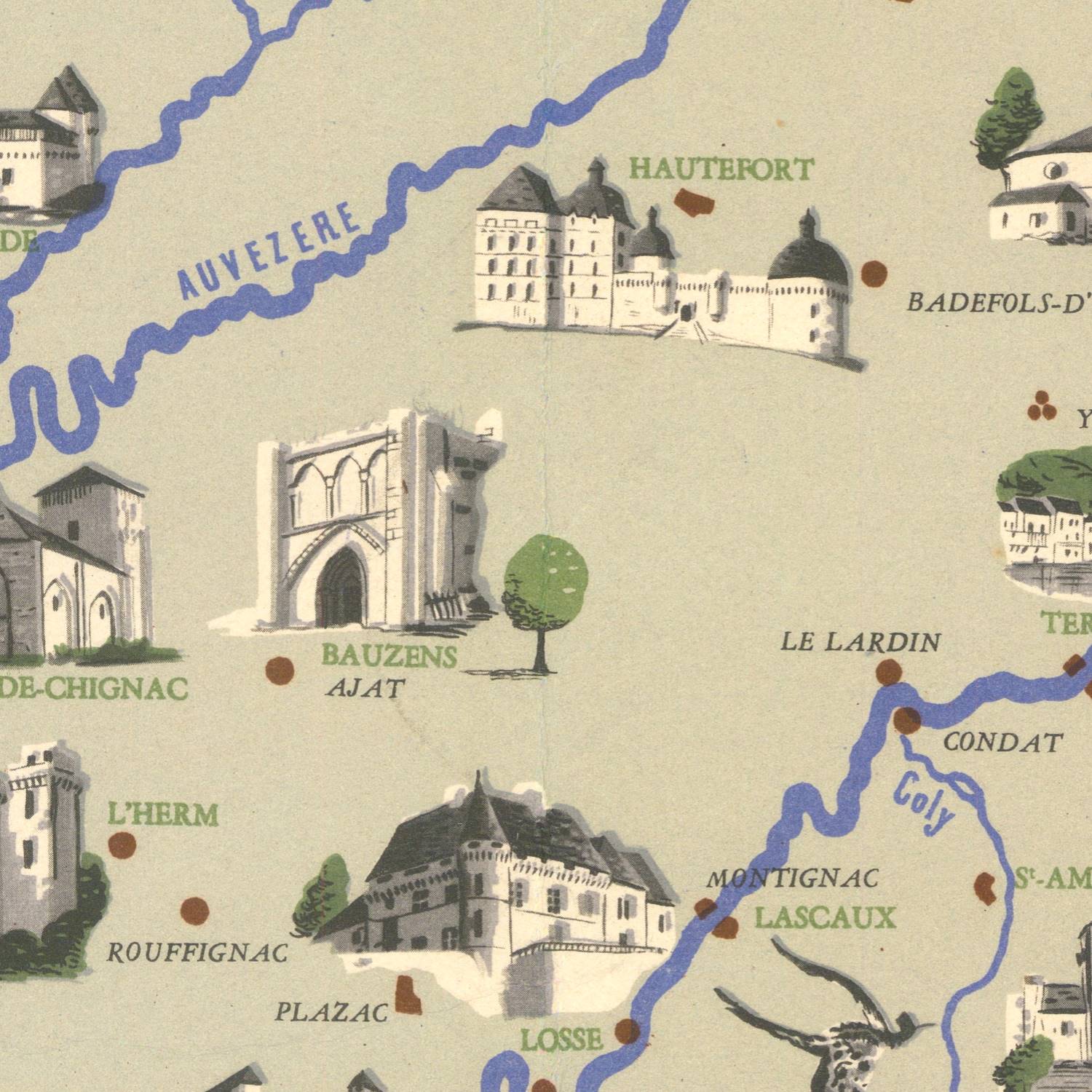 detail of the map from the centre 
