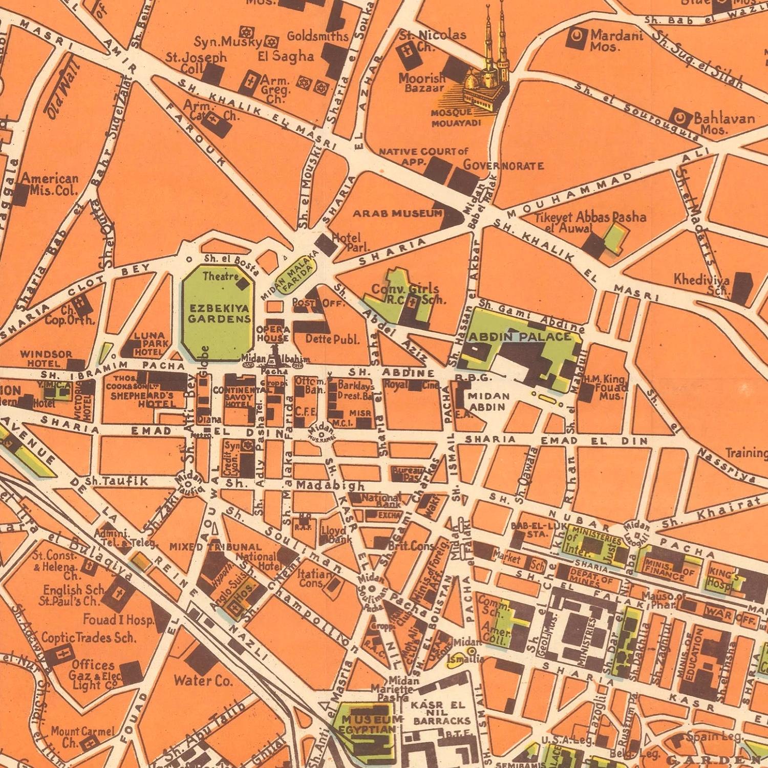 detail of the map from the centre 
