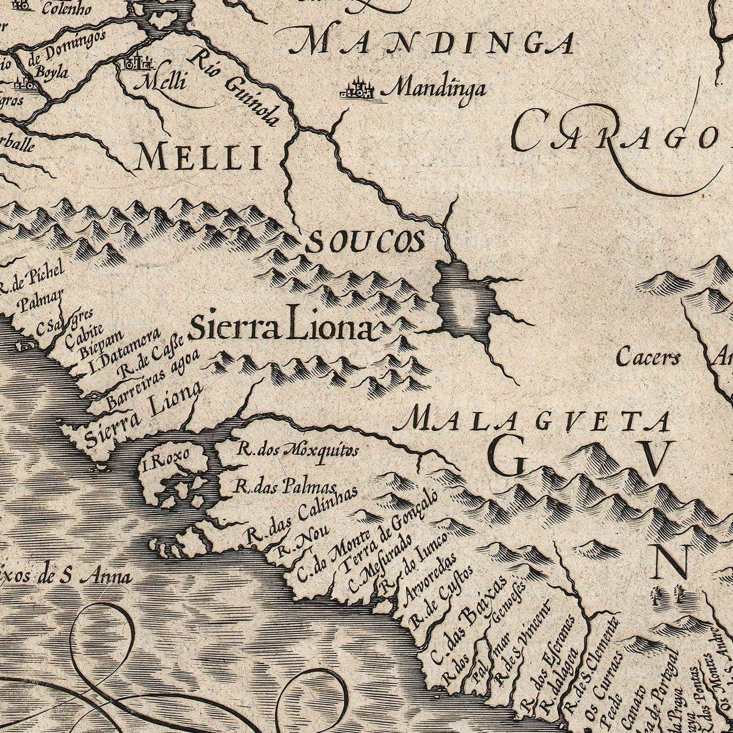 detail of the map from the centre left
