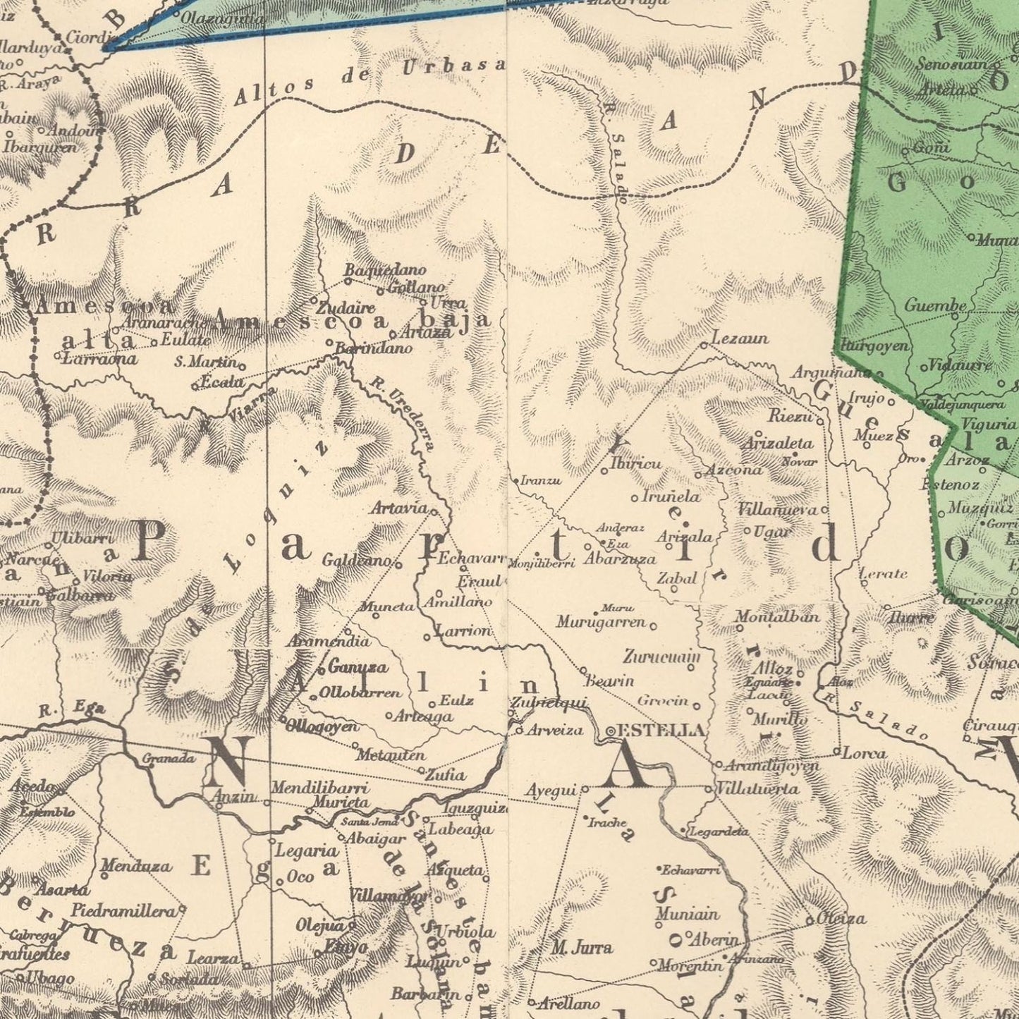 detail of the map from the centre 
