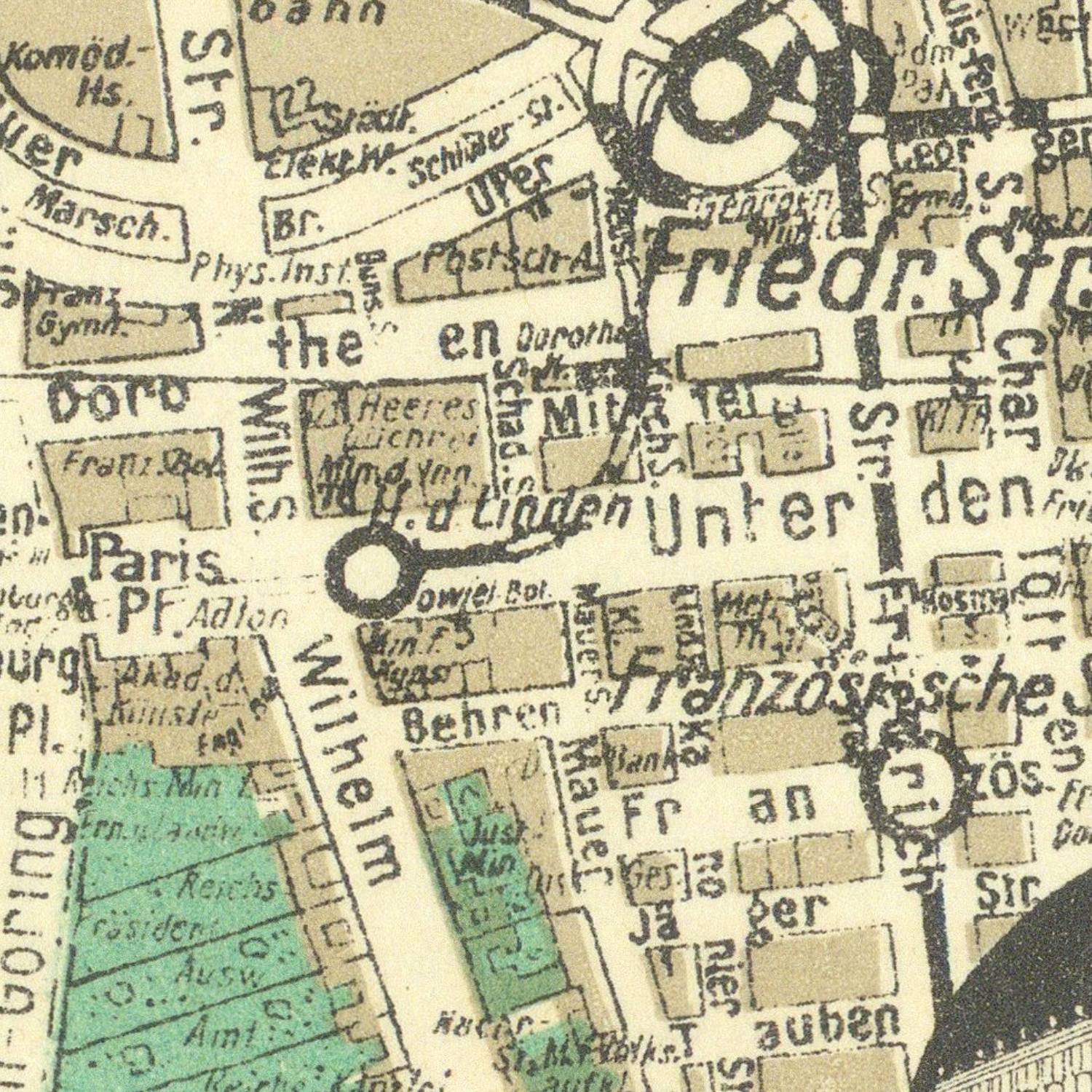 detail of the map from the centre 
