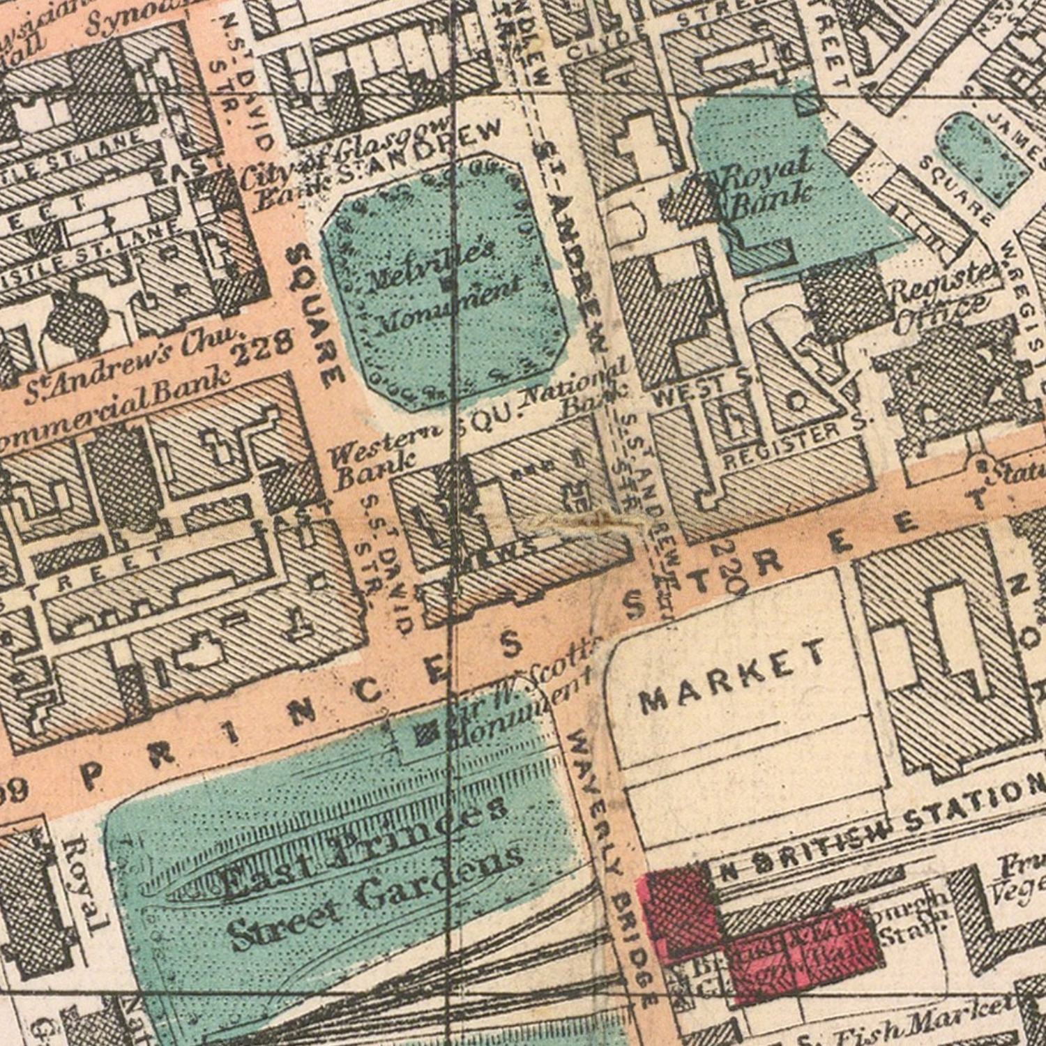 detail of the map from the centre 
