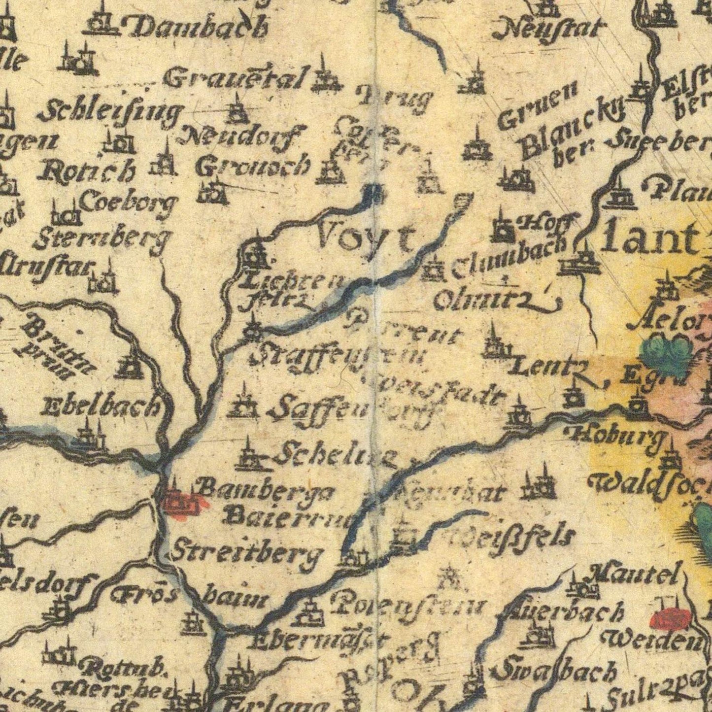 detail of the map from the centre 
