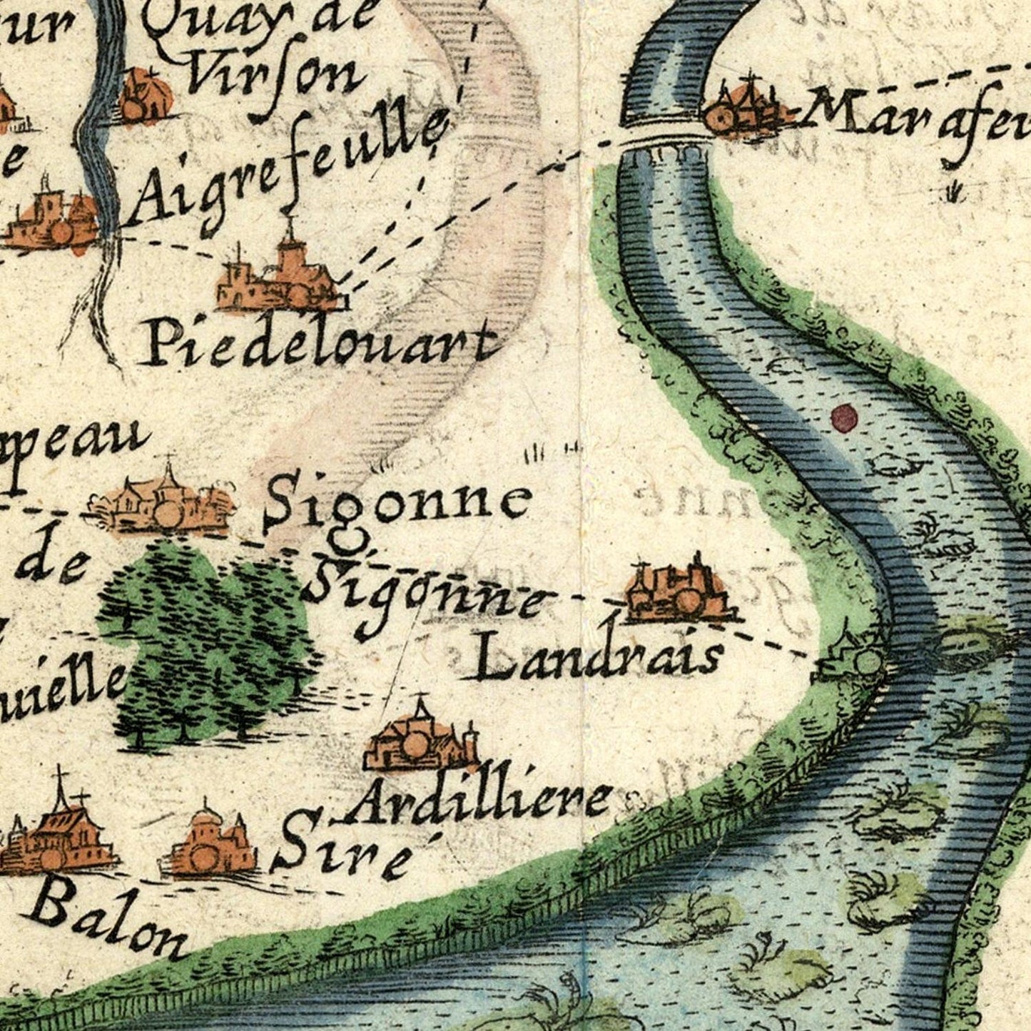 detail of the map from the centre 
