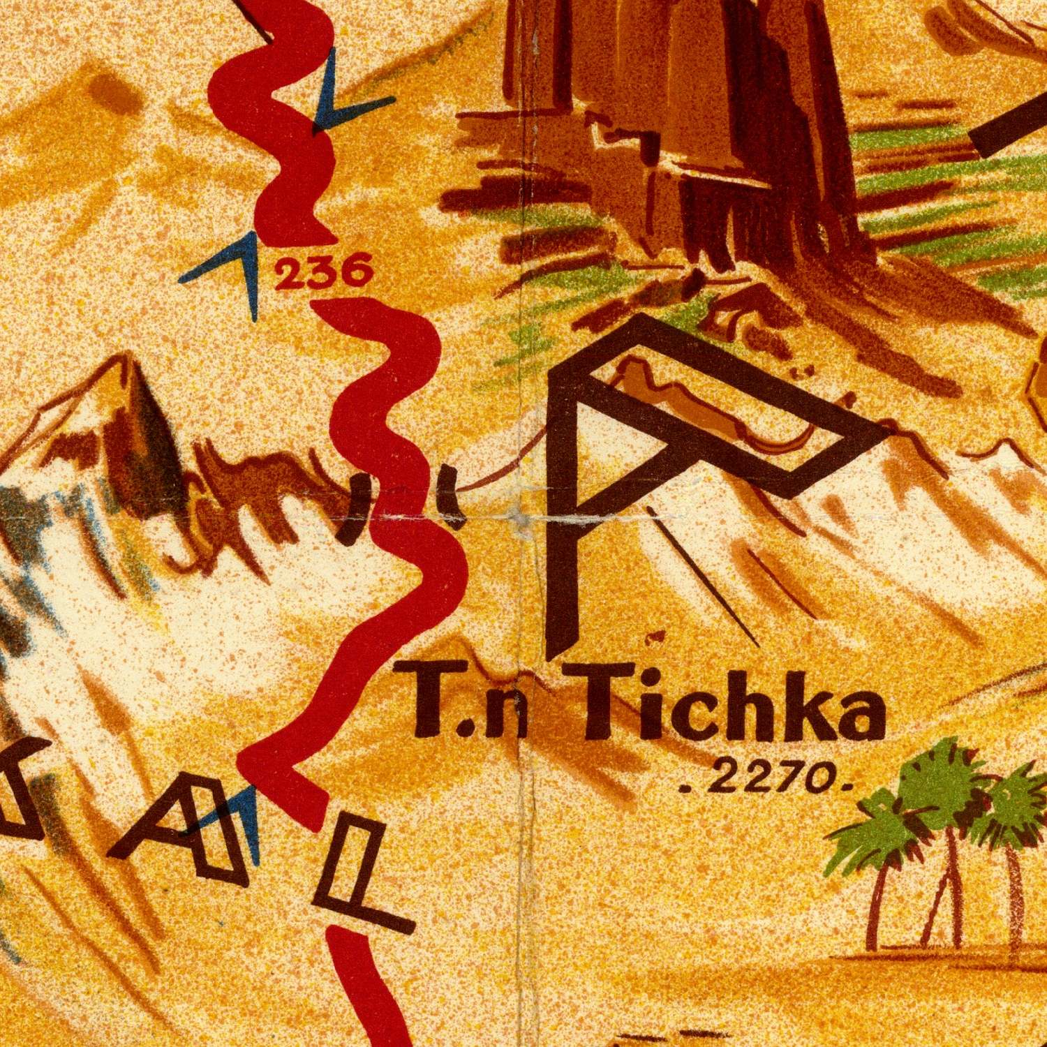 detail of the map from the centre 
