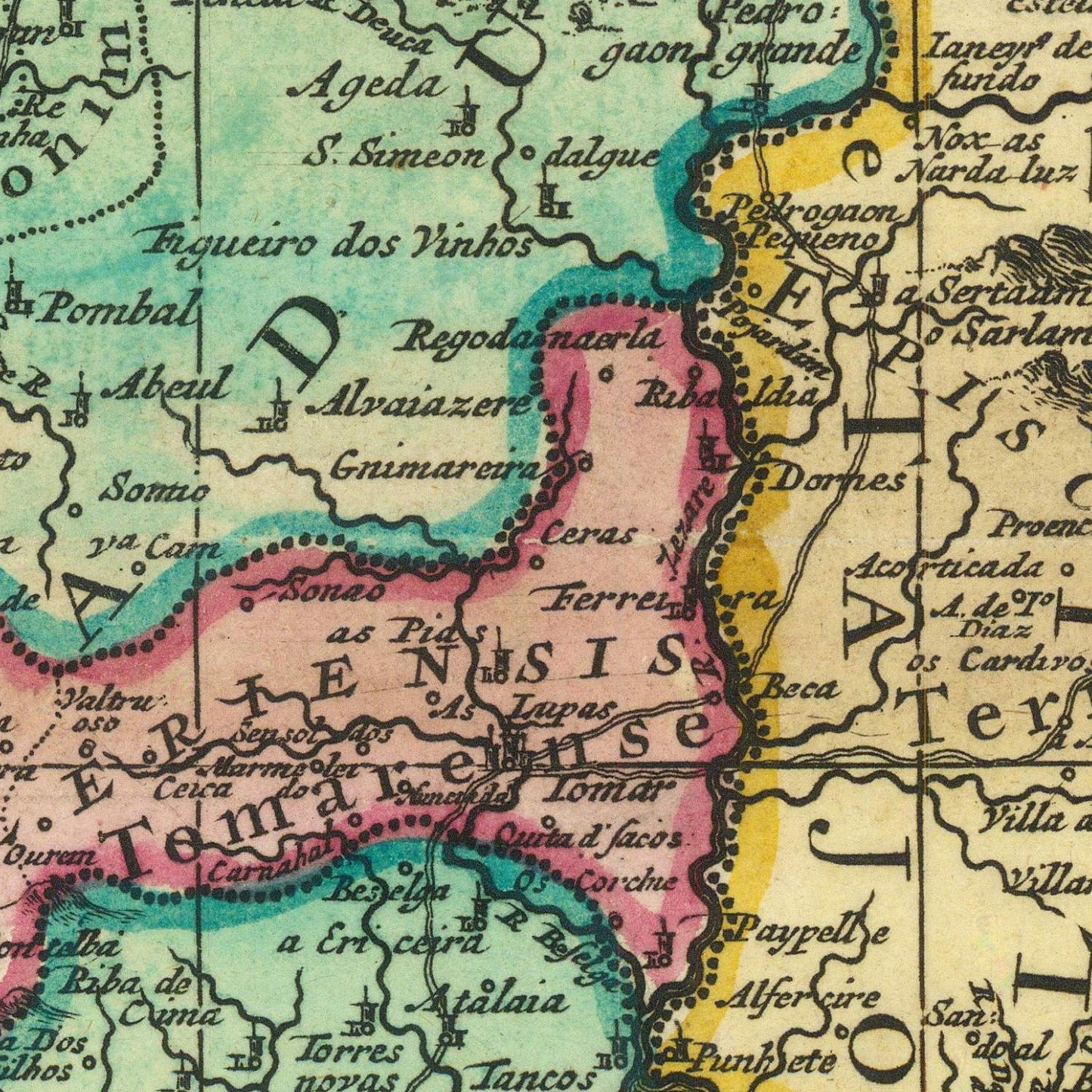 detail of the map from the centre 
