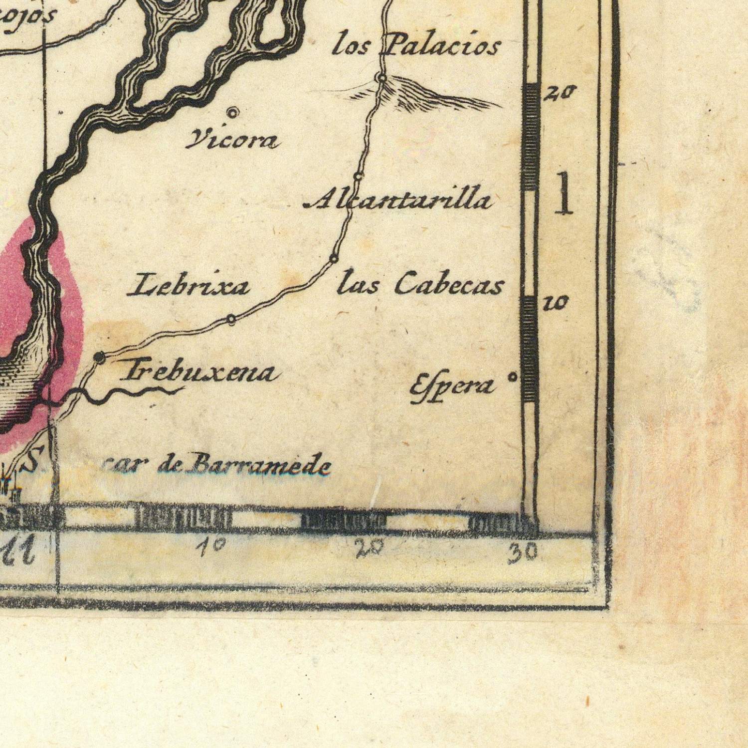 detail of the map from the bottom right corner
