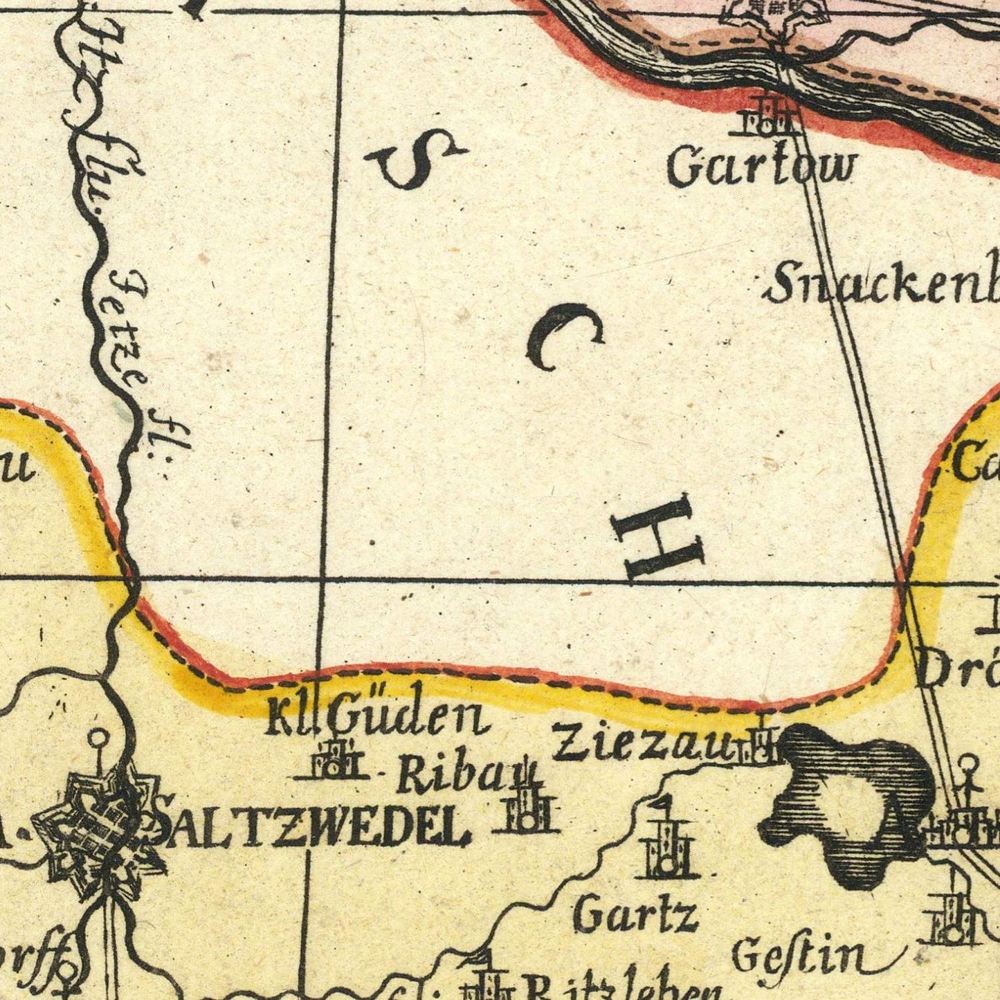 detail of the map from the centre left