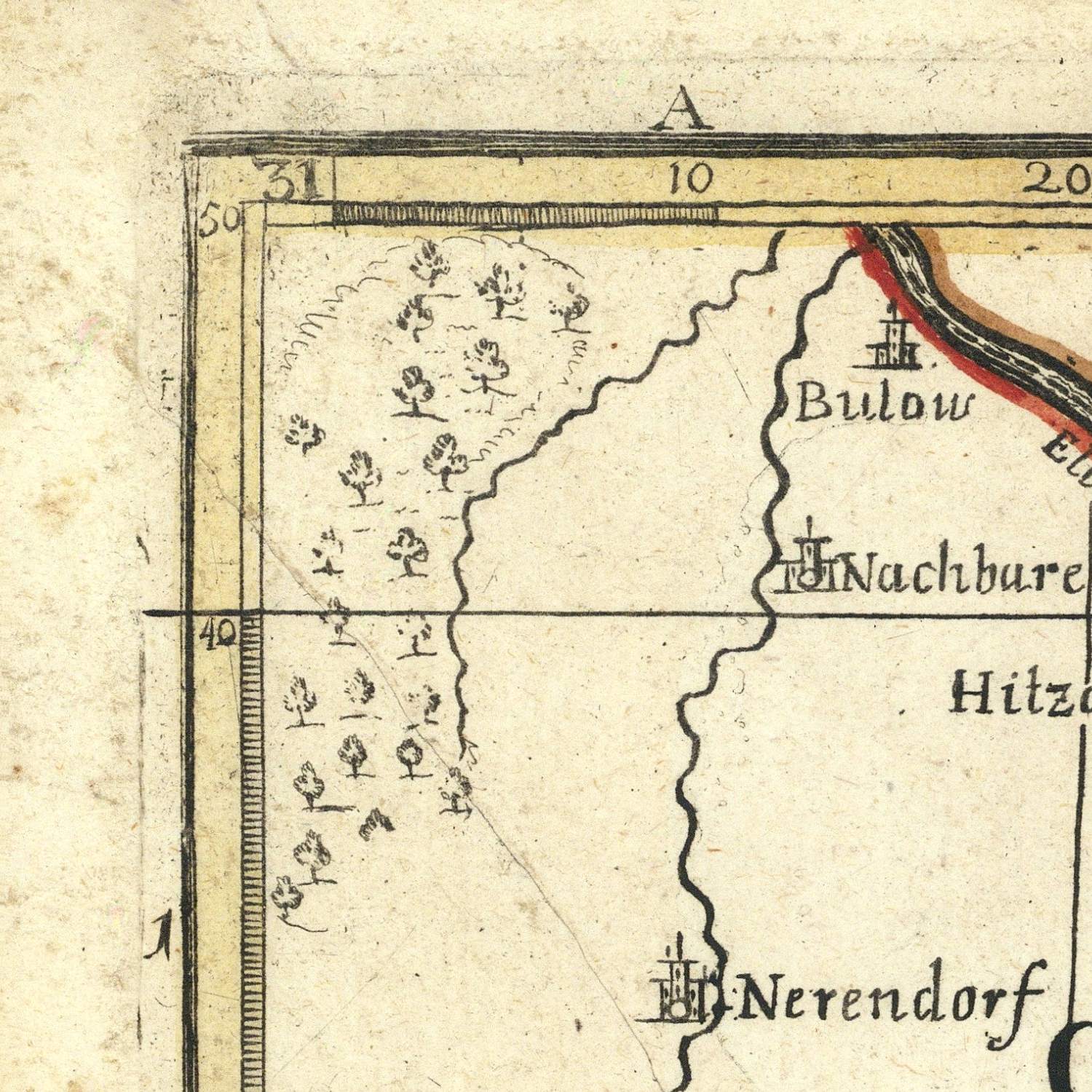 detail of the map from the top left corner