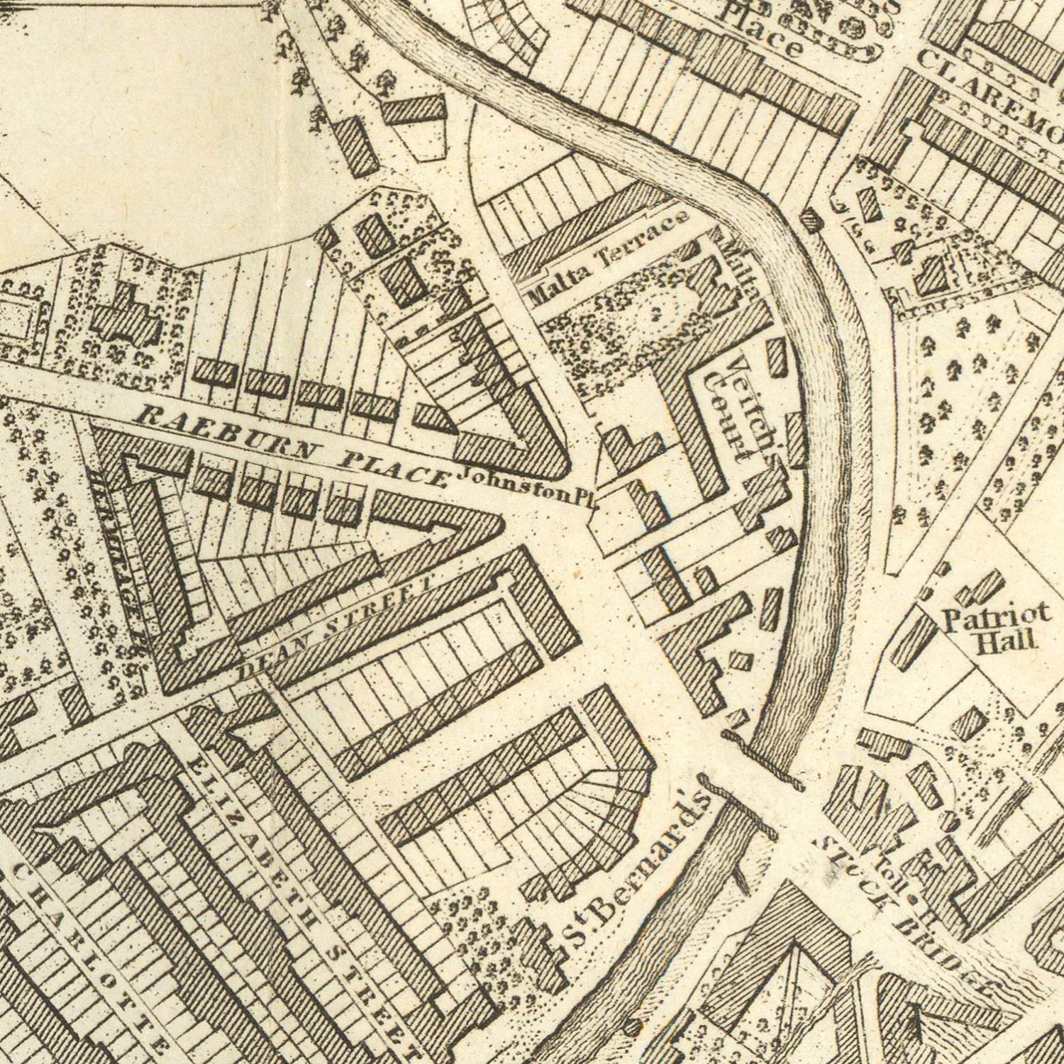 detail of the map from the centre left