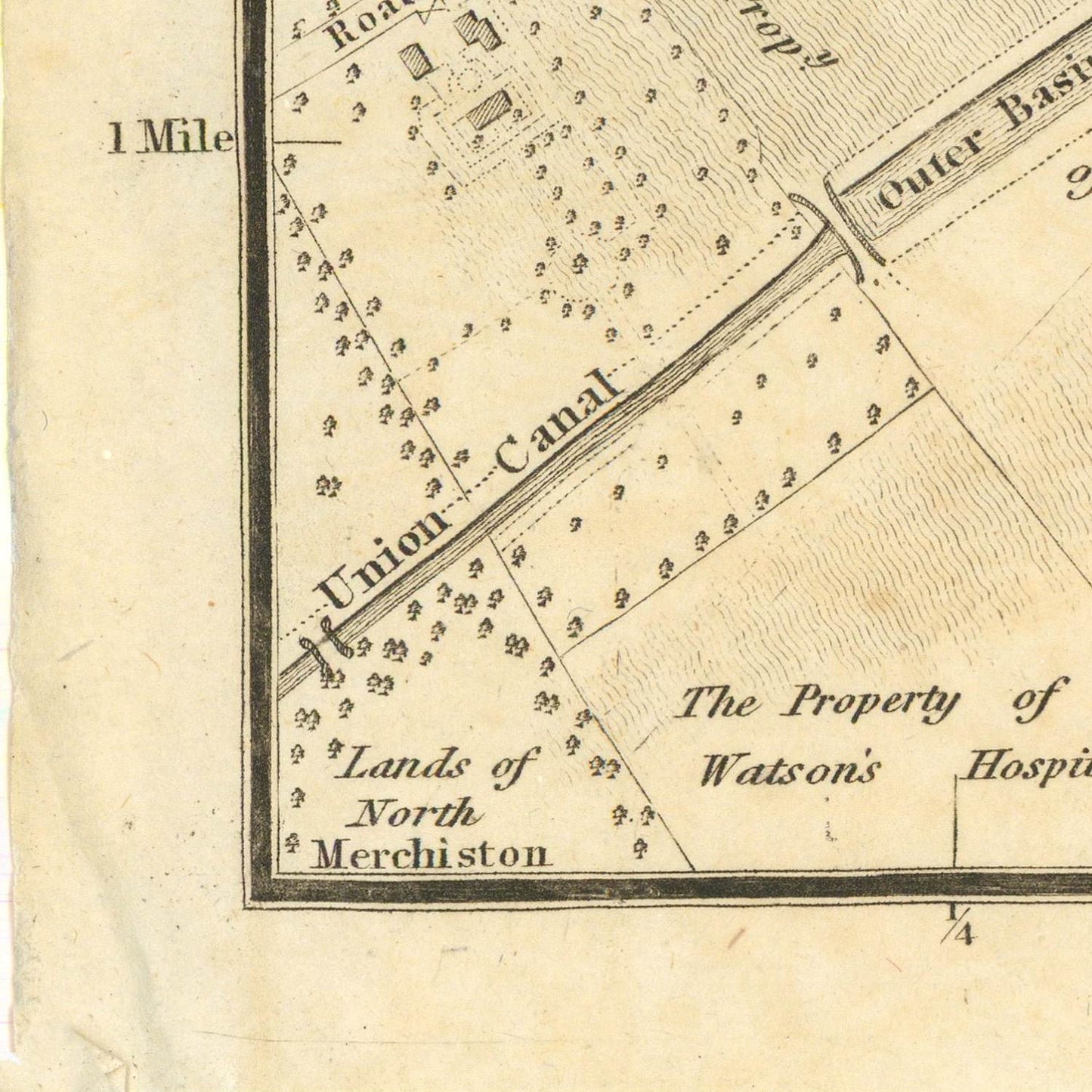 detail of the map from the bottom left corner