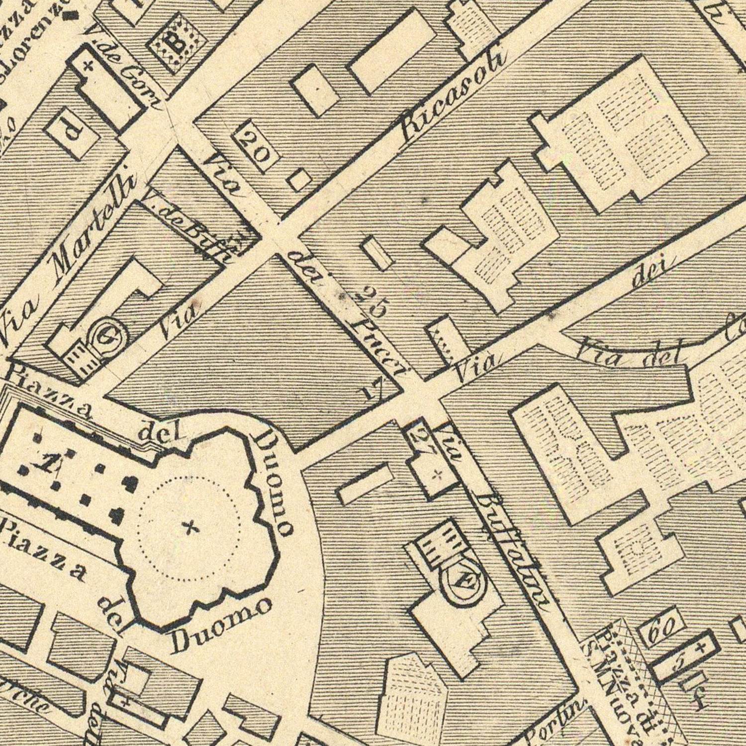 detail of the map from the centre 