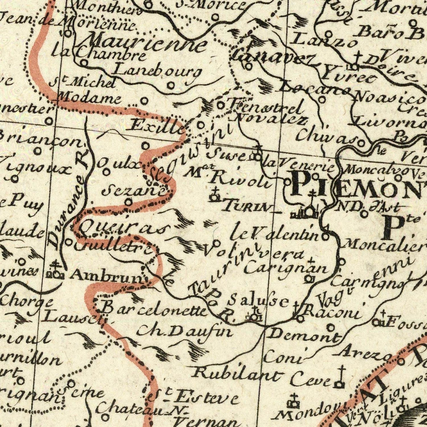 detail of the map from the centre left
