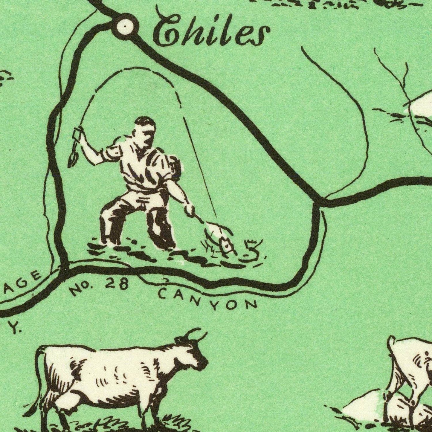 detail of the map from the centre 
