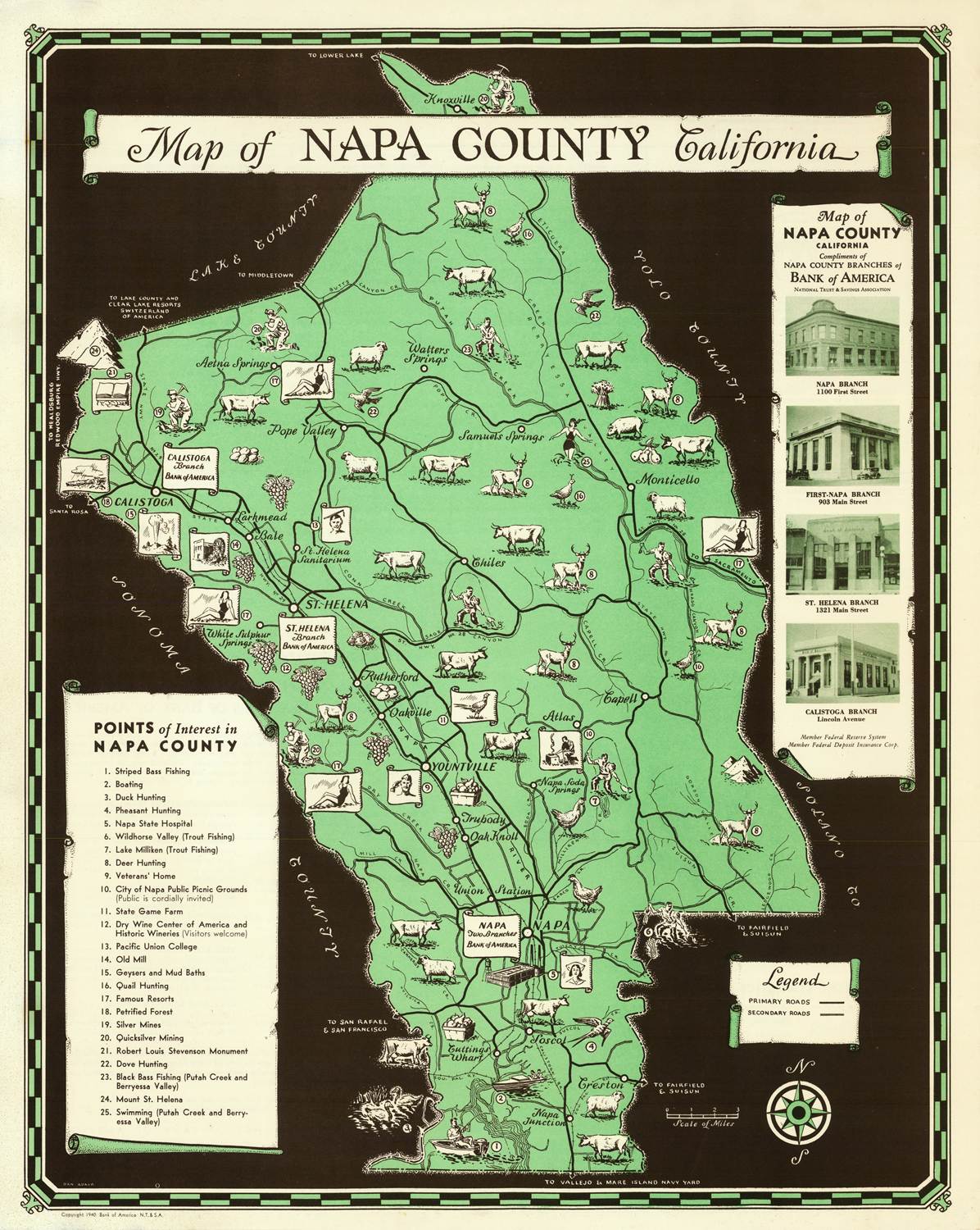 presentation of the map reproduction without a frame
