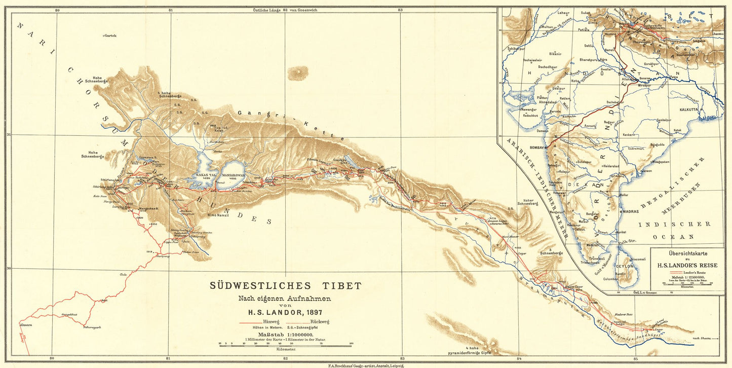 presentation of the map reproduction without a frame
