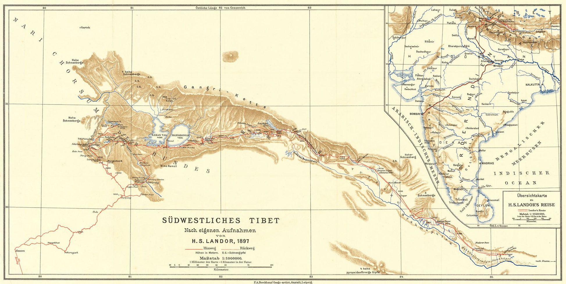 presentation of the map reproduction without a frame
