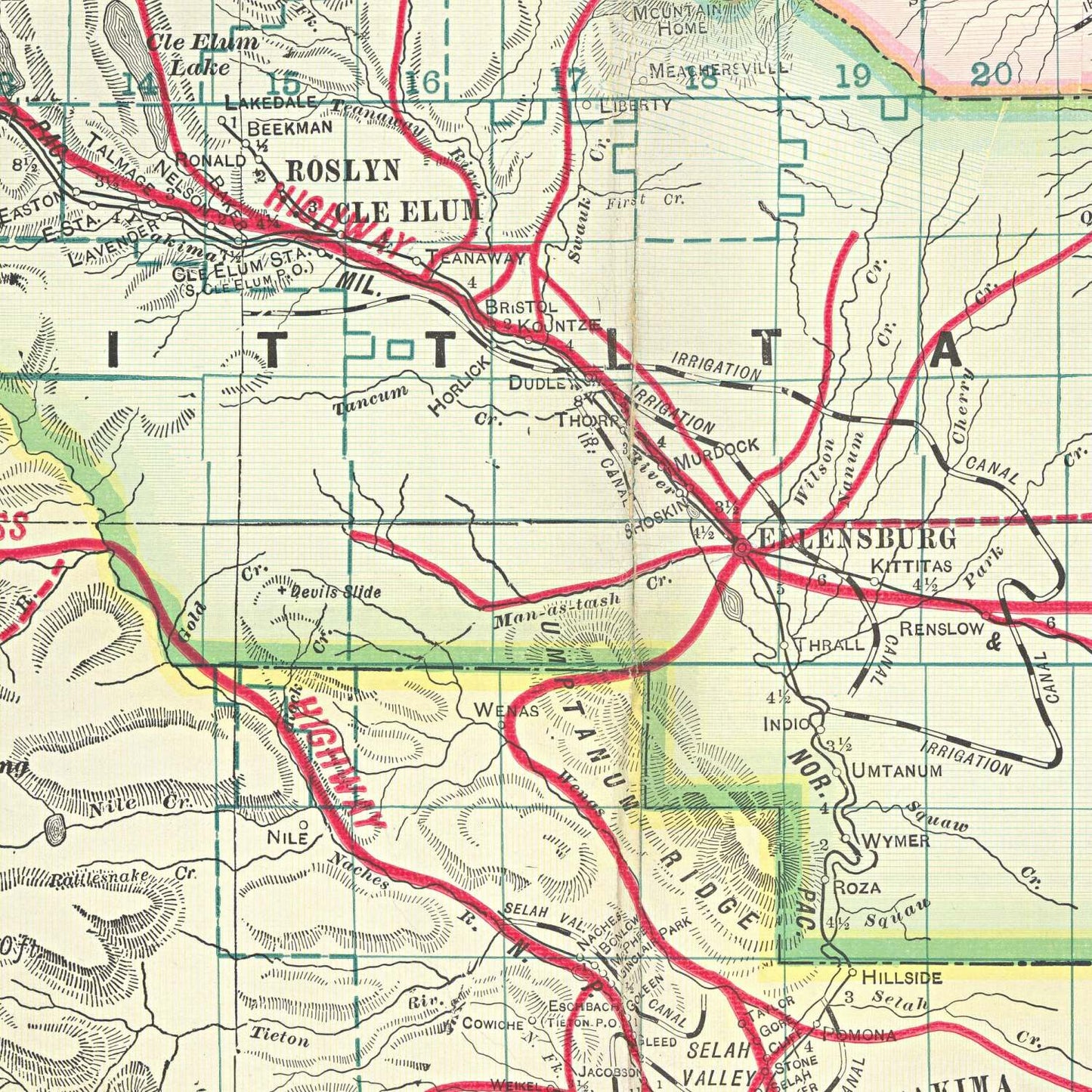 detail of the map from the centre 
