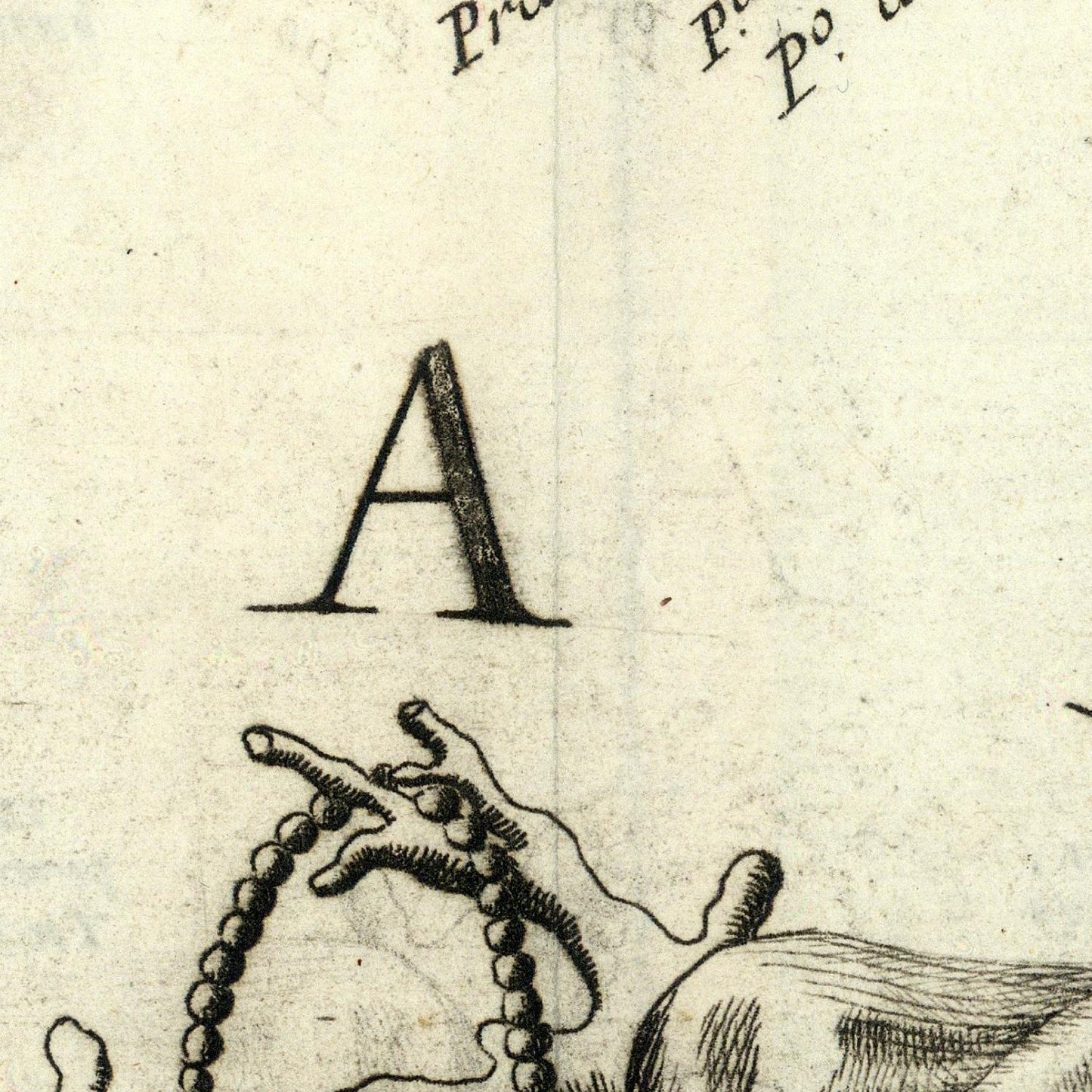 Vintage illustration of a hand holding a chain with text on a beige background