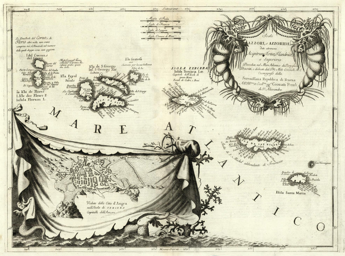 Vintage map of the Mediterranean Sea with decorative elements and text.