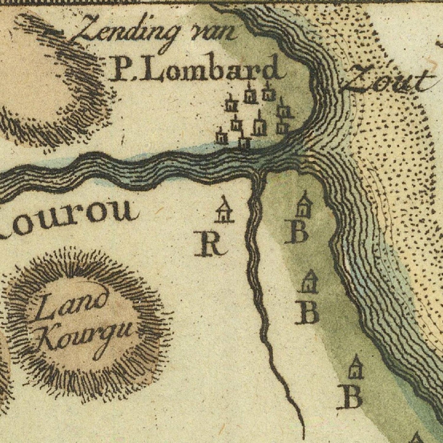detail of the map from the centre left
