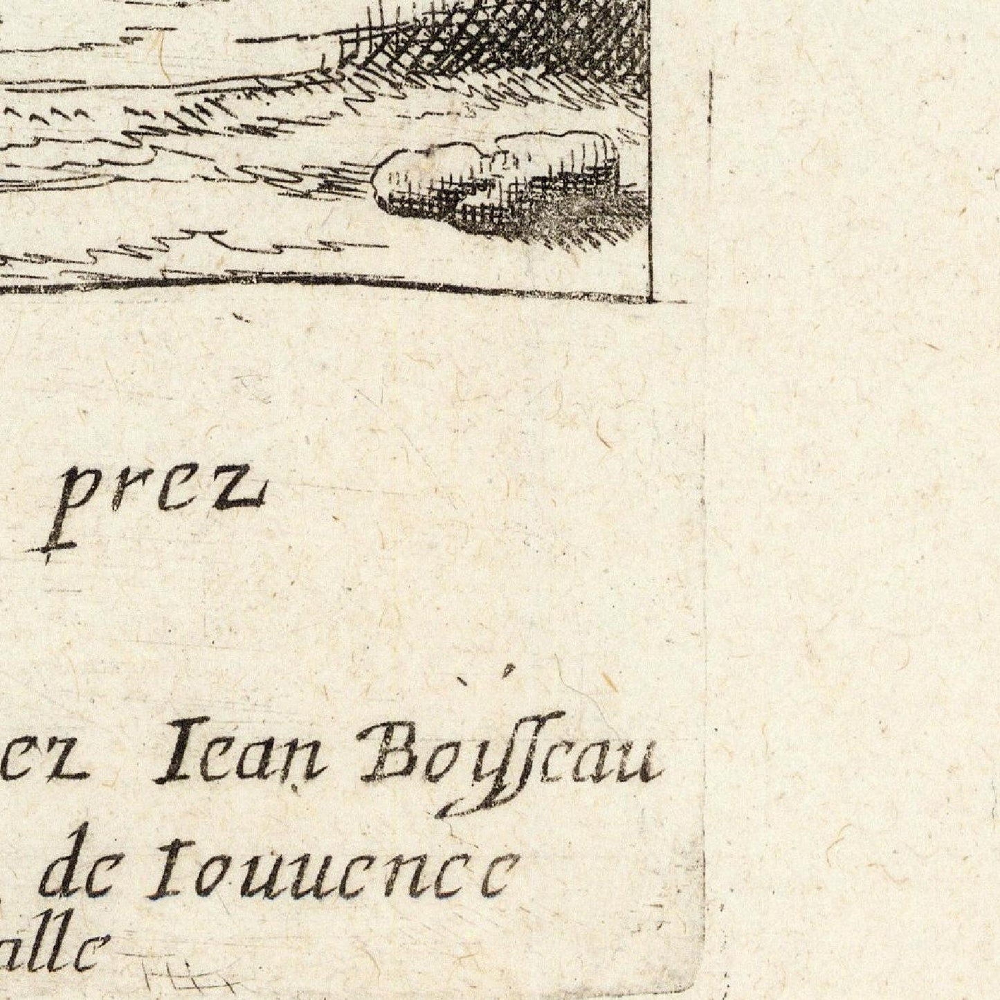 Vintage document with text and a small illustration of a landscape.