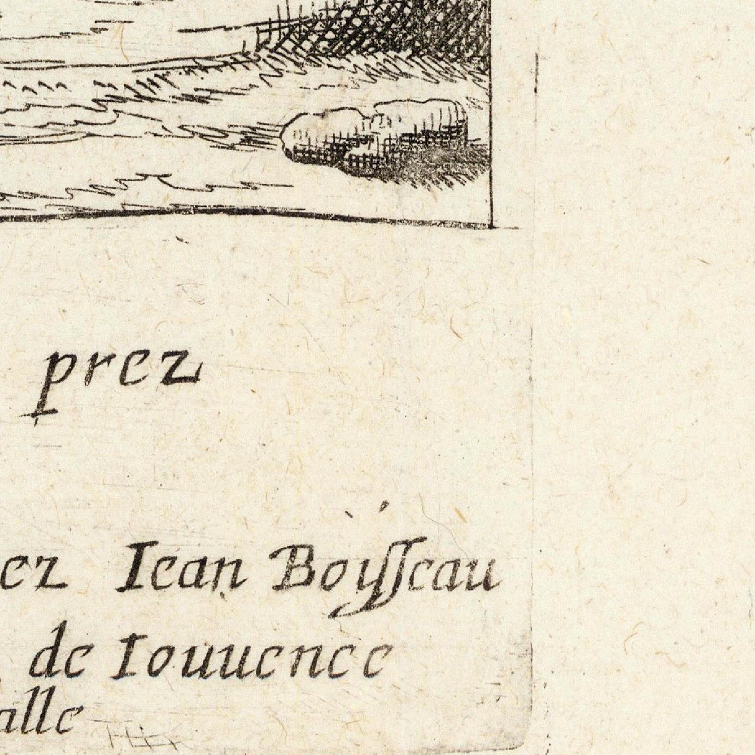 Vintage document with text and a small illustration of a landscape.