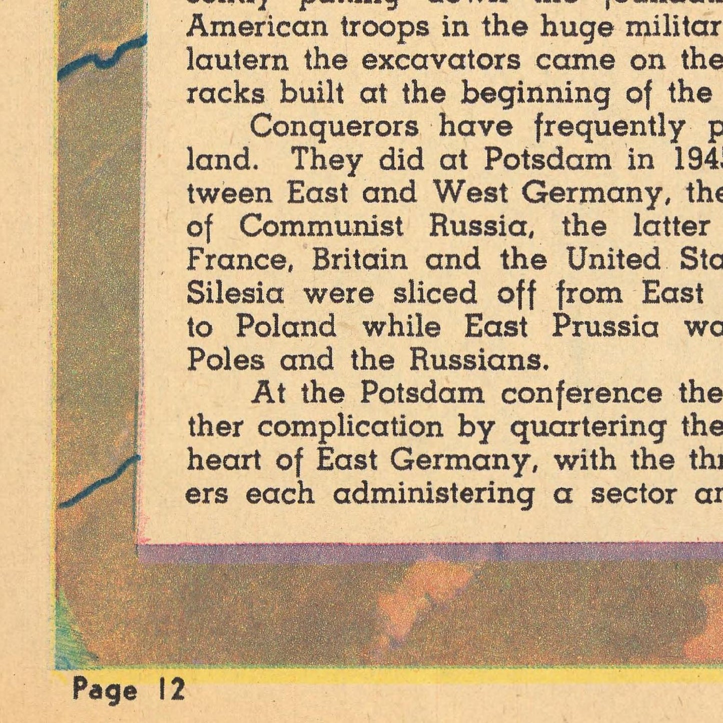 Text on a page with a world map in the background