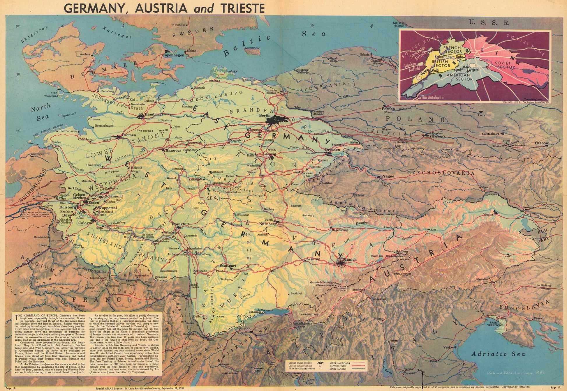 presentation of the map reproduction without a frame
