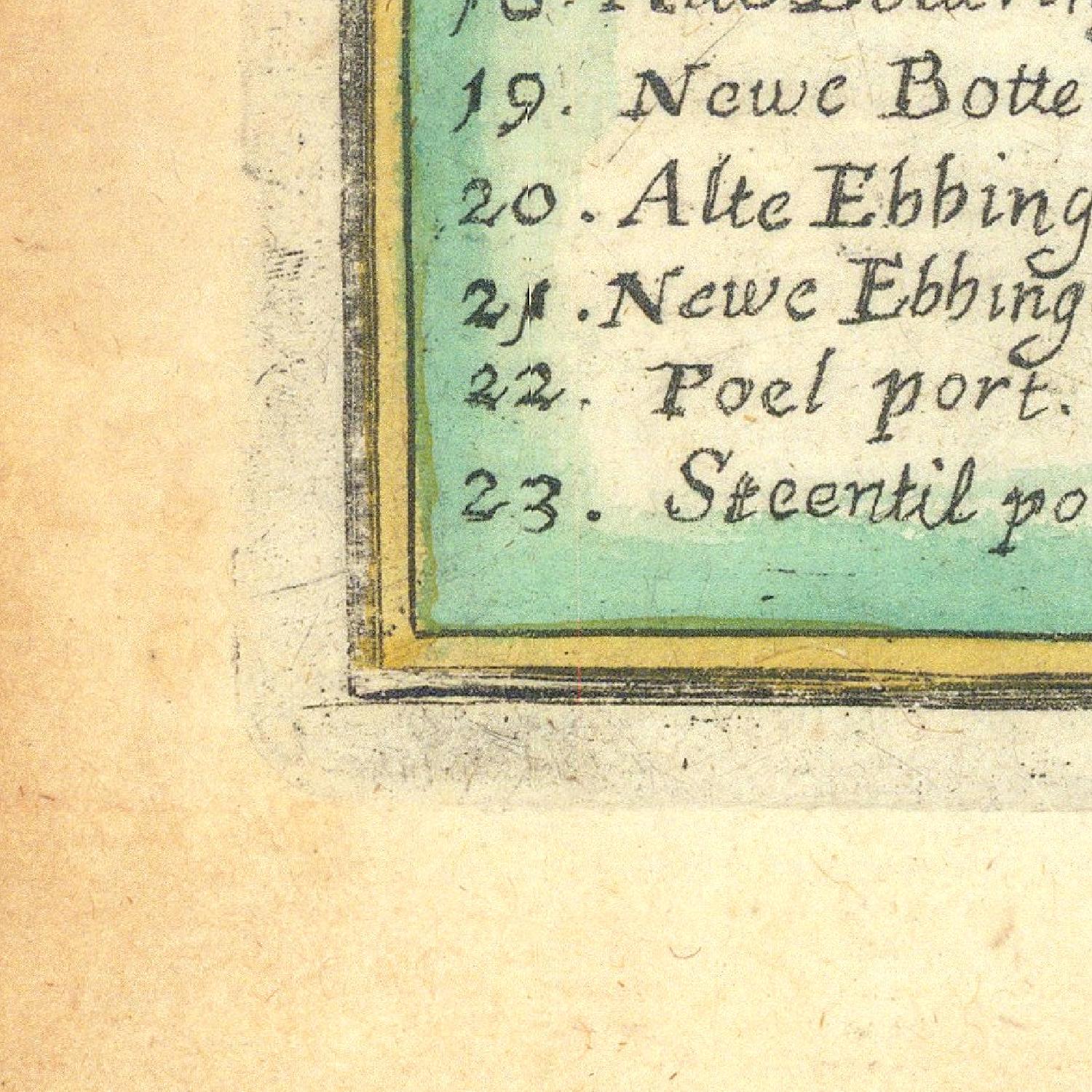 Text on a map with a focus on 'Alte Ebbing' and 'Newe Ebbing'.