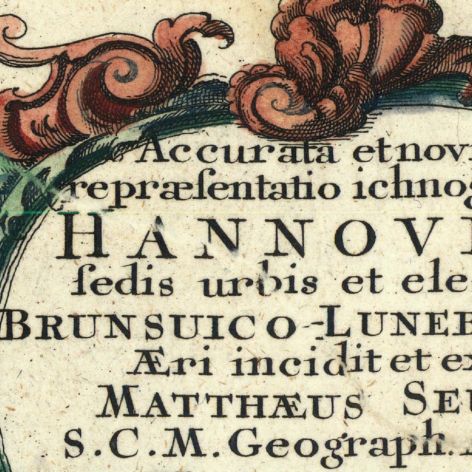 Vintage map detail with text and decorative elements