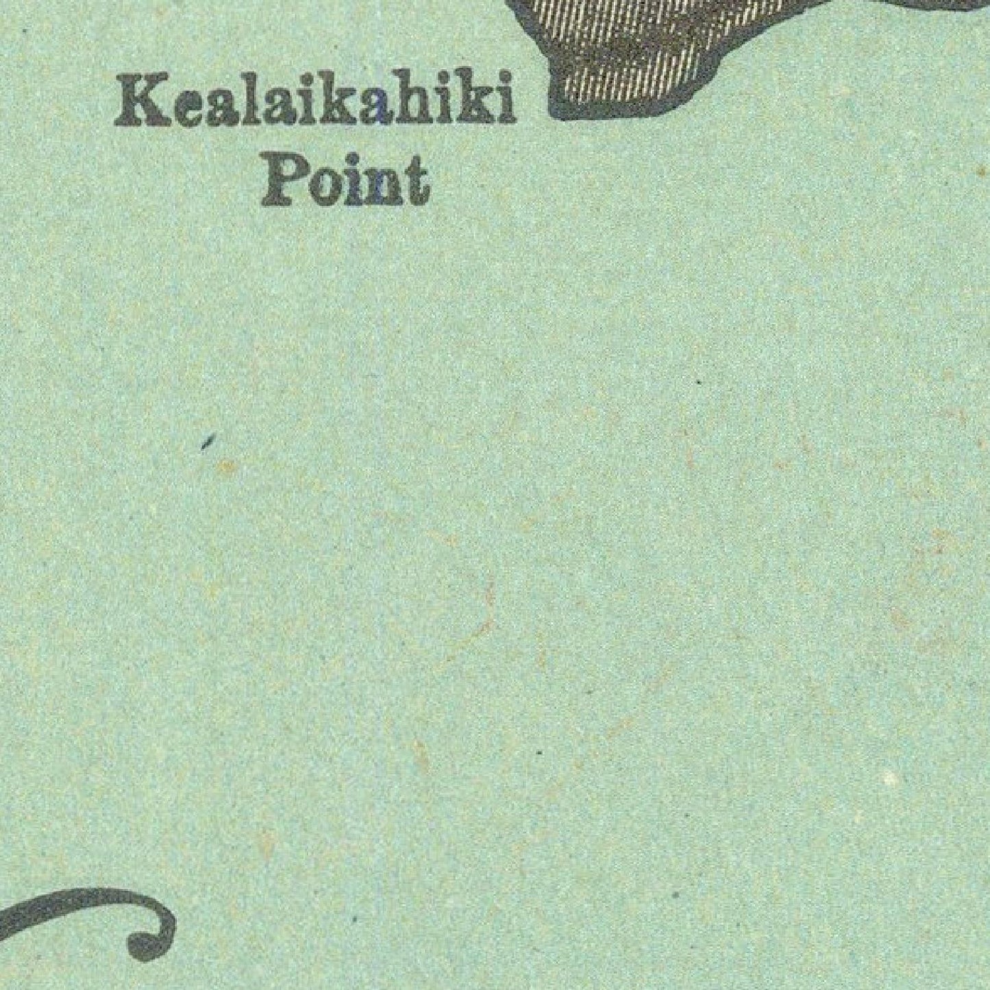 Text 'Kealaikahiki Point' on a textured green background