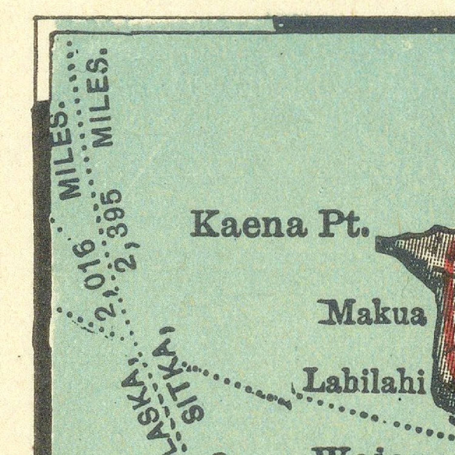 Map excerpt with 'Kaena Pt.', 'Makua', and 'Labilahi' labels on a green background.