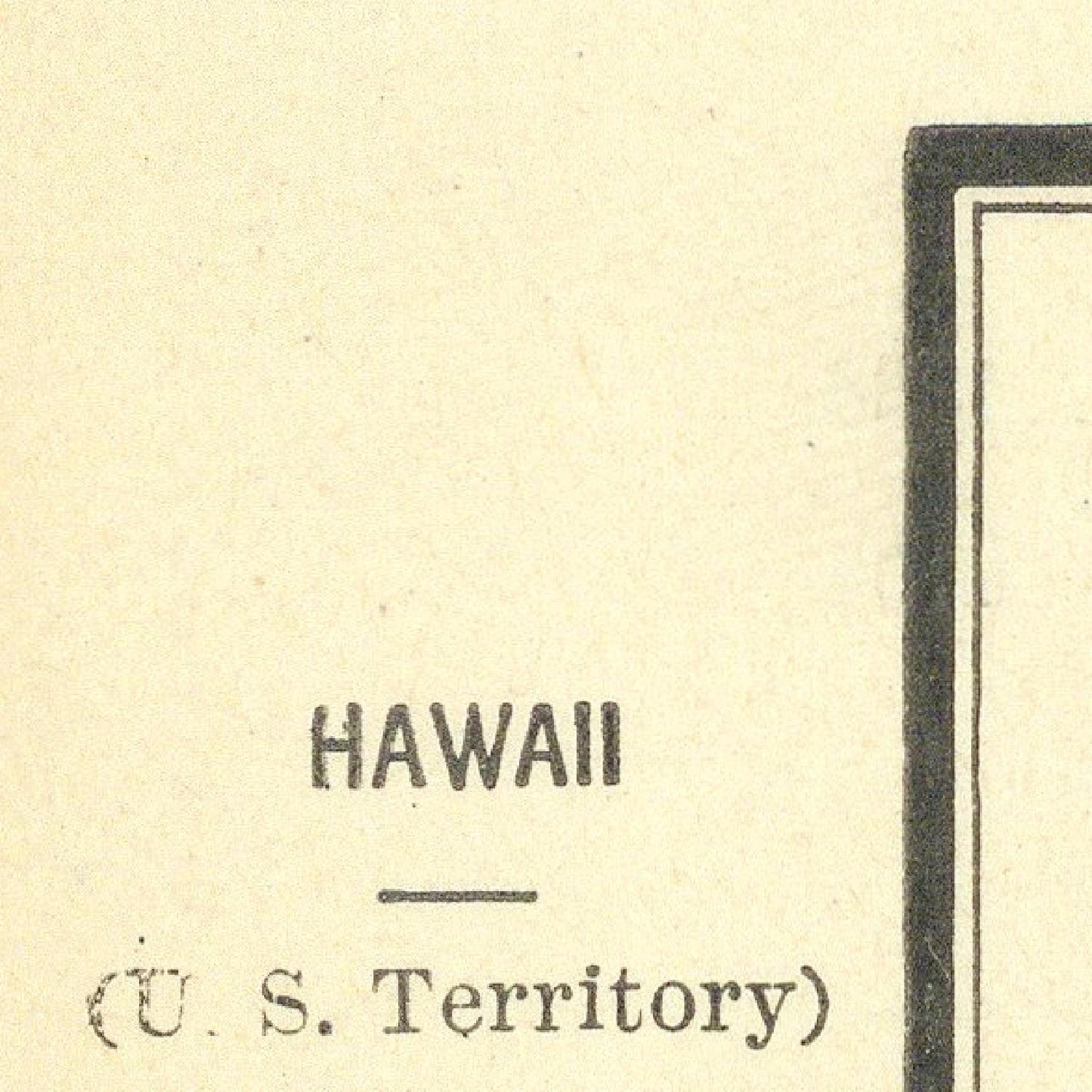 Text 'HAWAII (U. S. Territory)' on a beige background