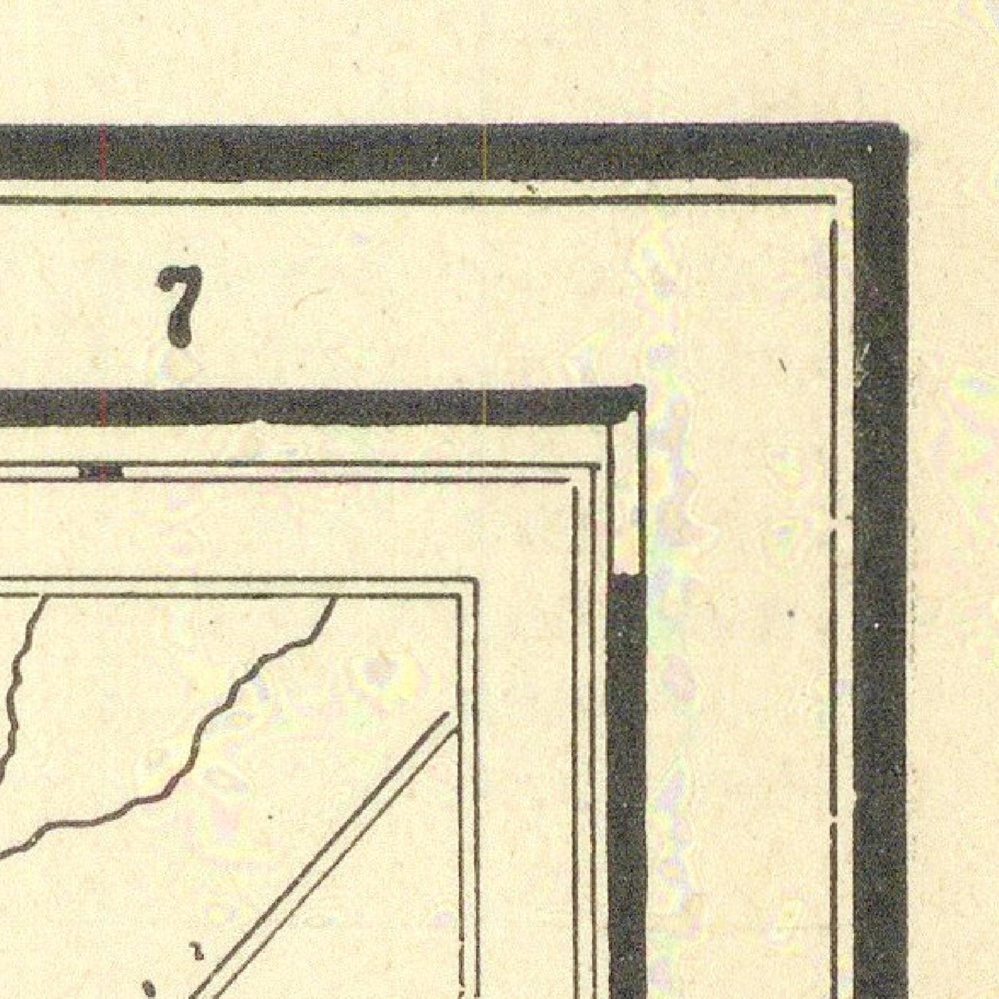 Close-up of a printed document with text and a number '7' on a beige background.