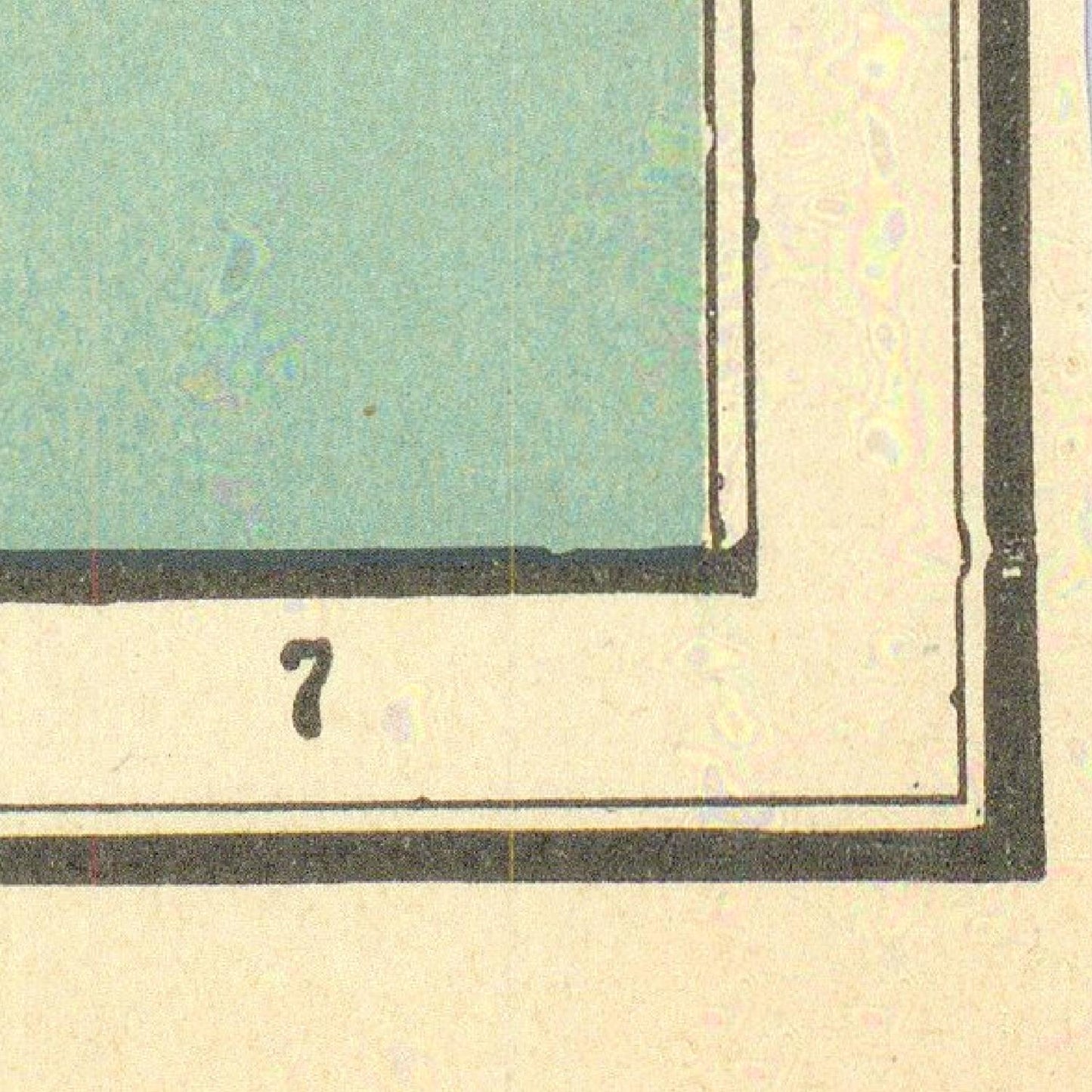 Corner of a vintage map with a question mark symbol