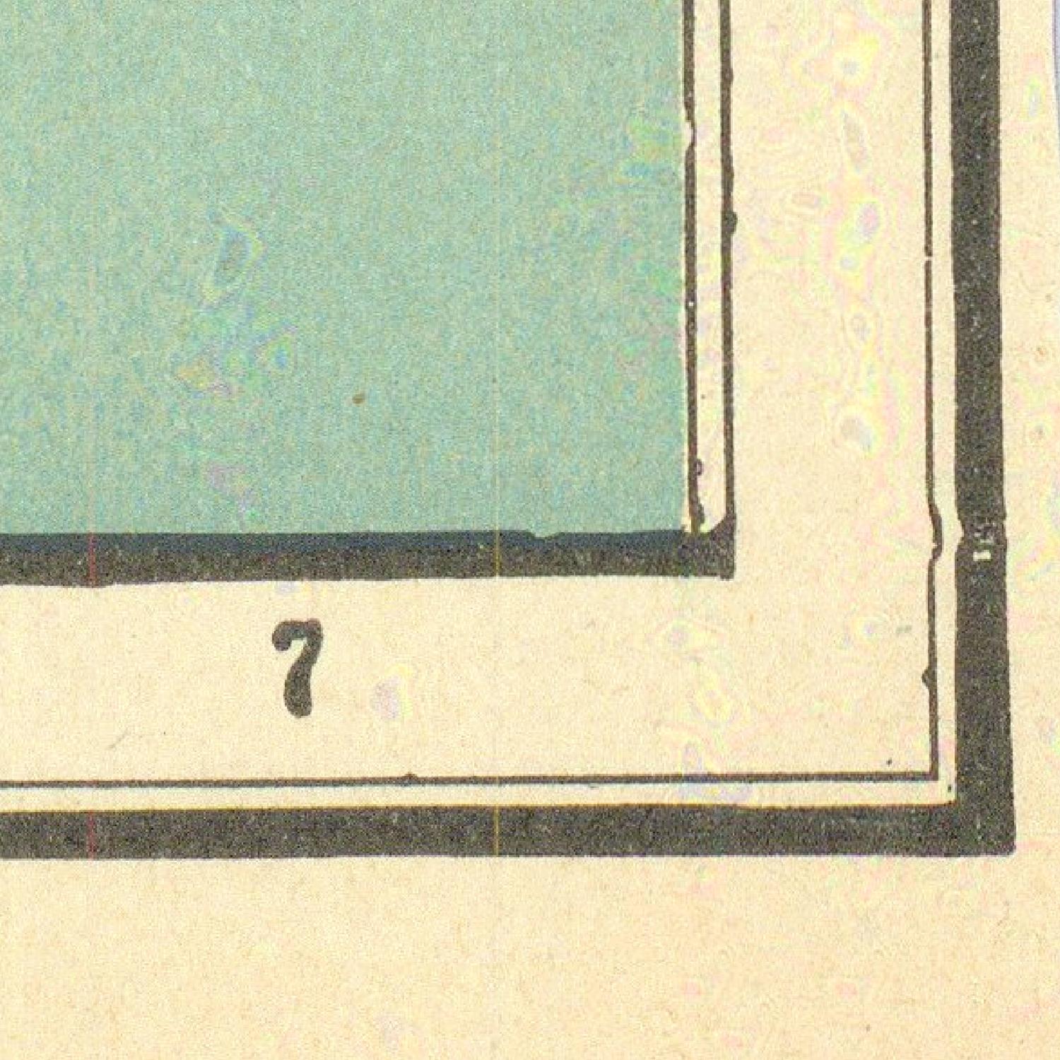 Corner of a vintage map with a question mark symbol