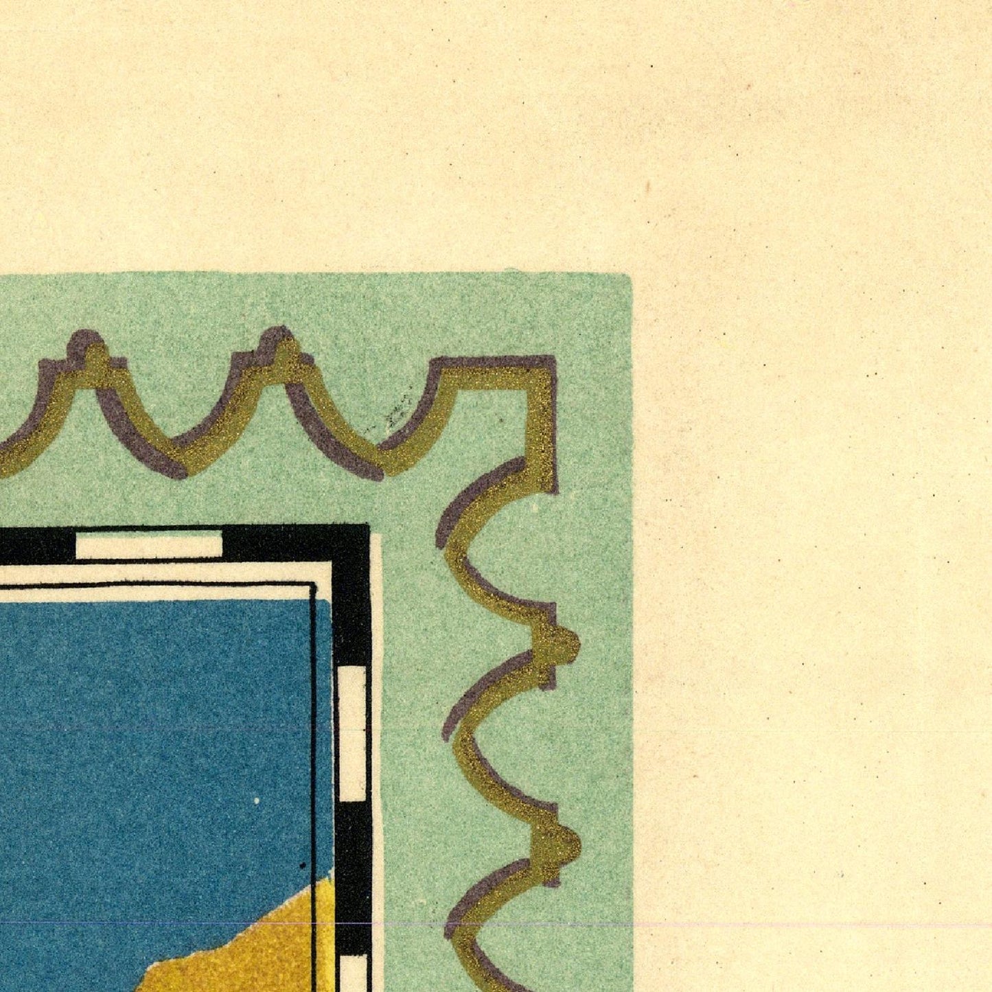 Decorative border with geometric shapes on a beige background