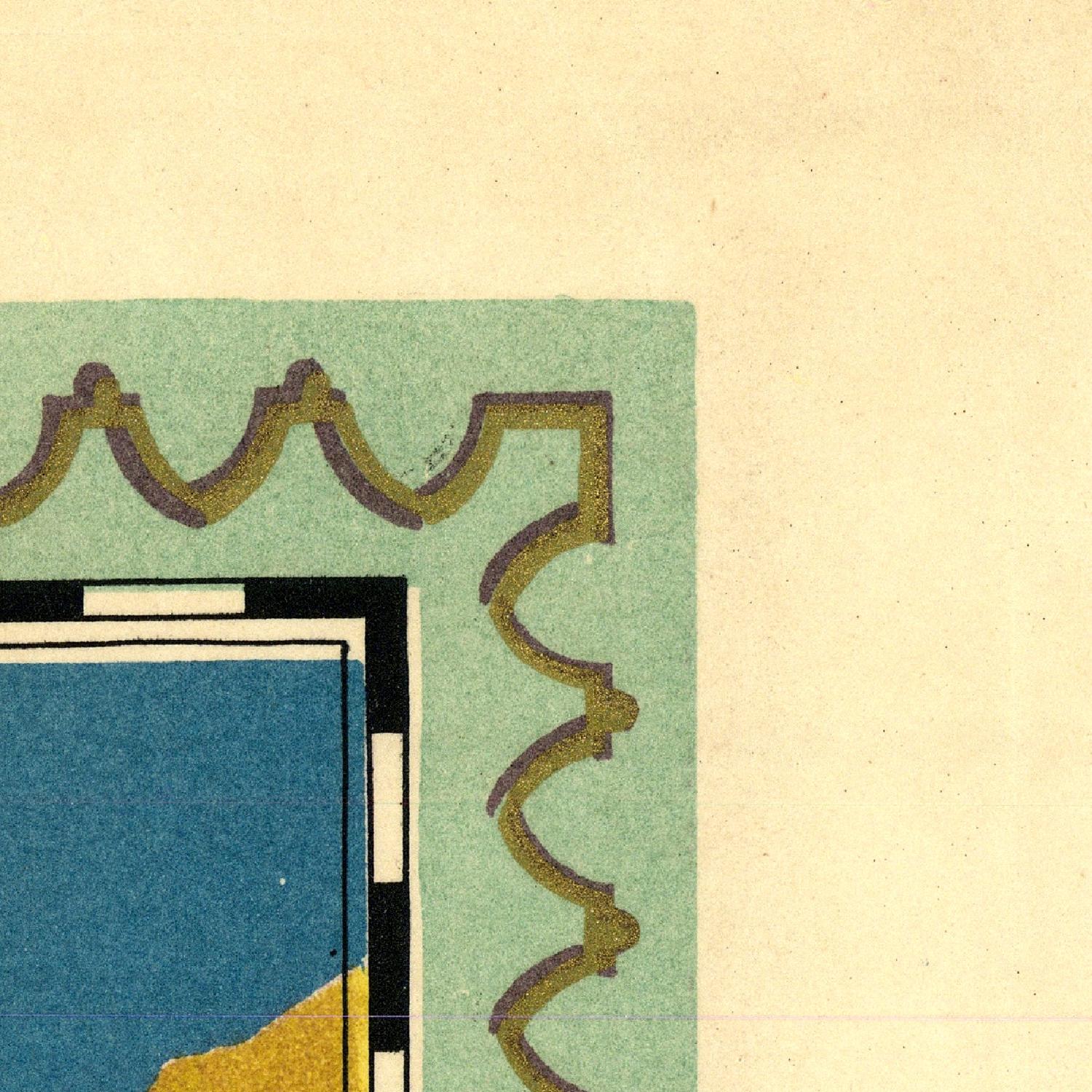 Decorative border with geometric shapes on a beige background