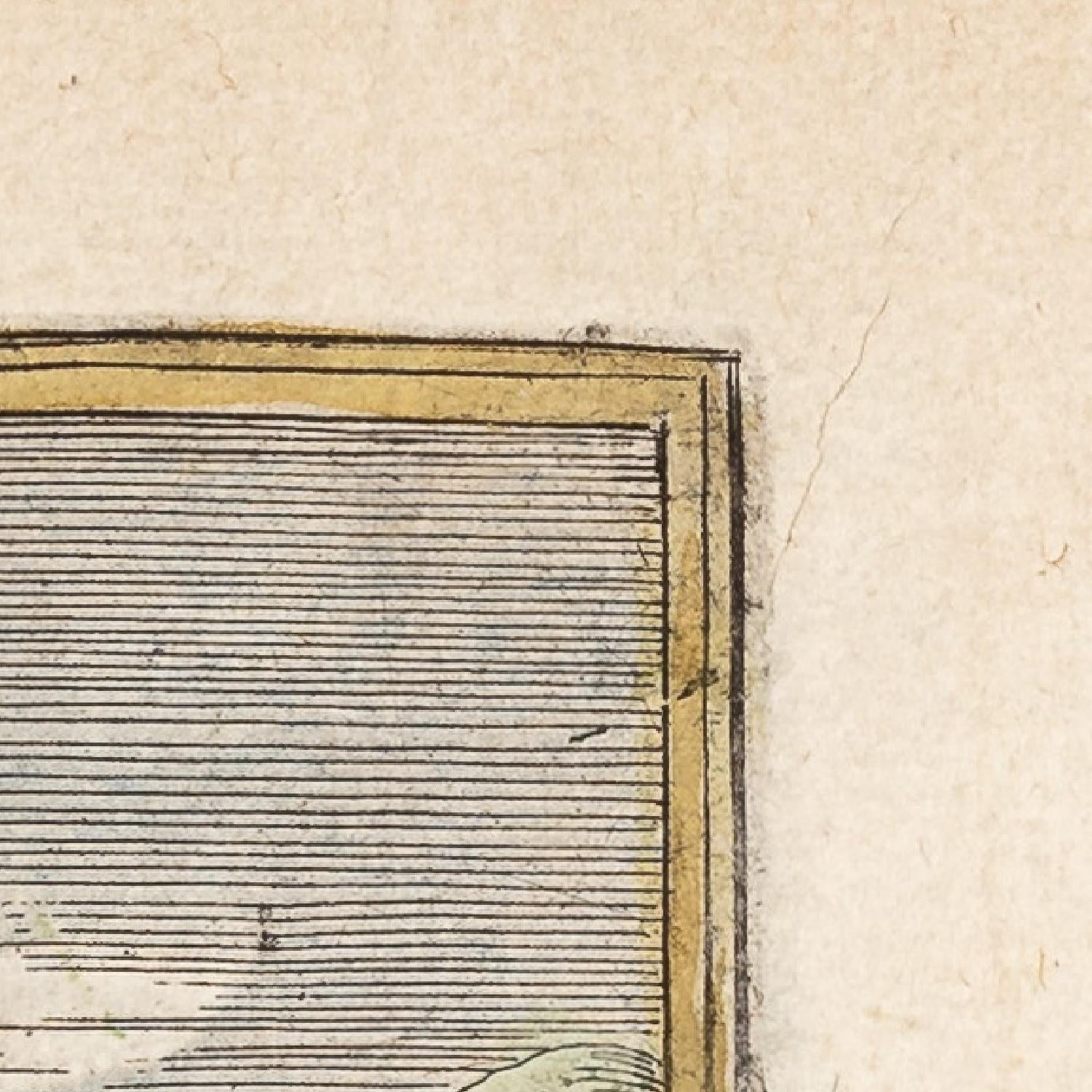 Close-up of a textured border with a grid pattern on a beige background