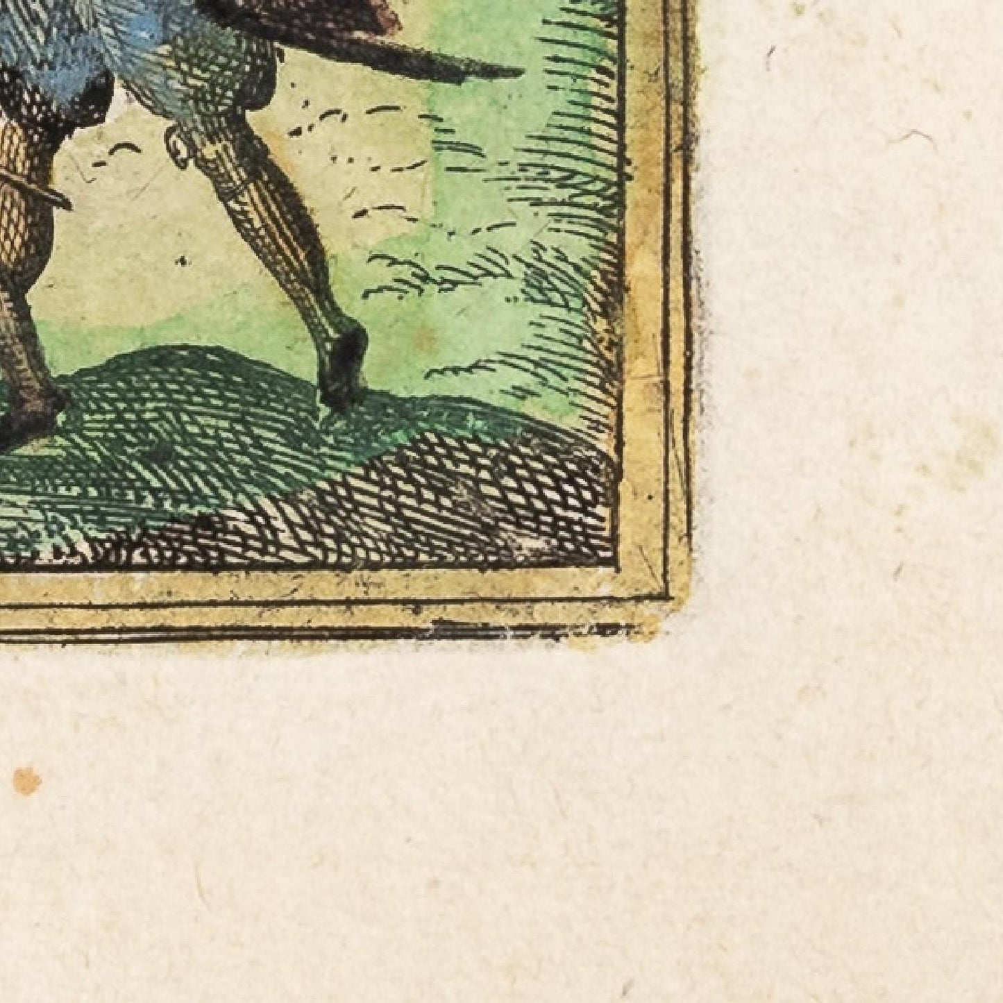 Vintage illustration of a horse and rider on a textured paper background