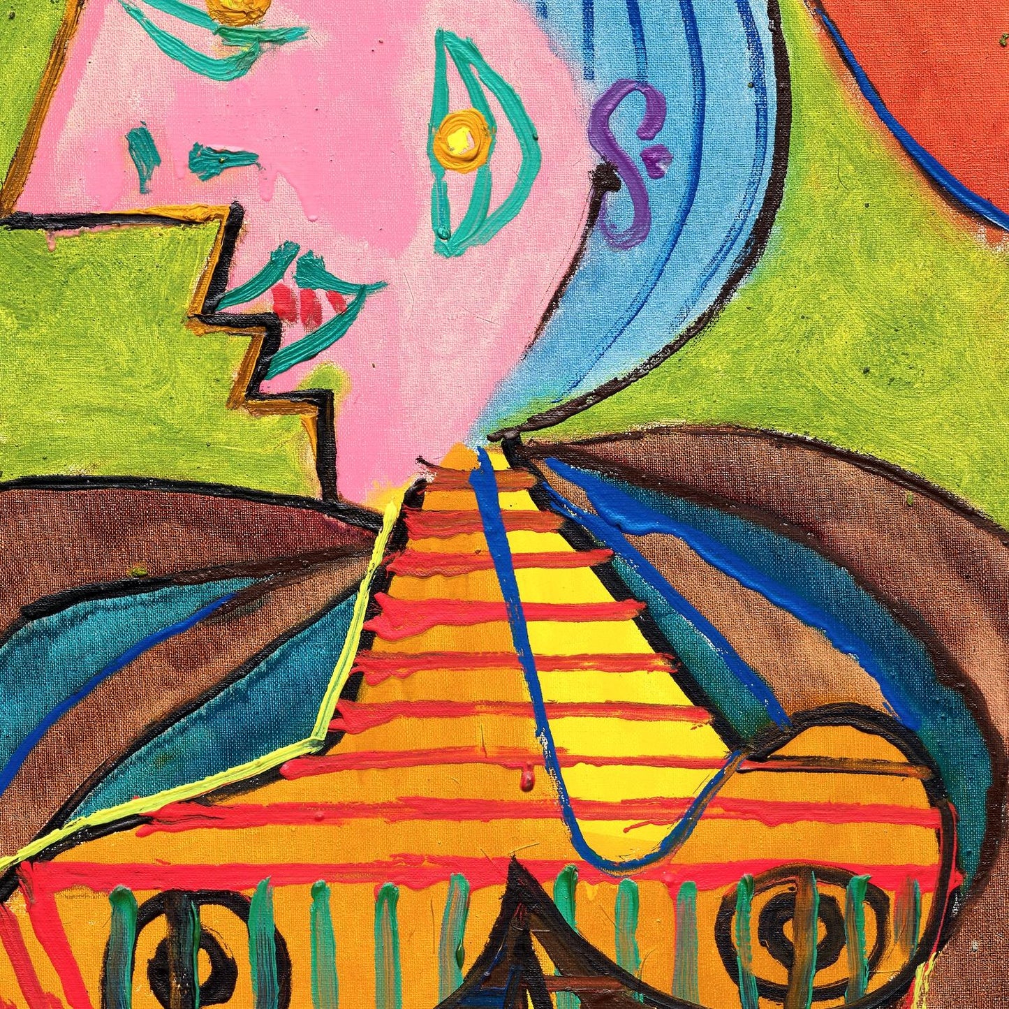 detail of the fine art reproduction from the top right corner
